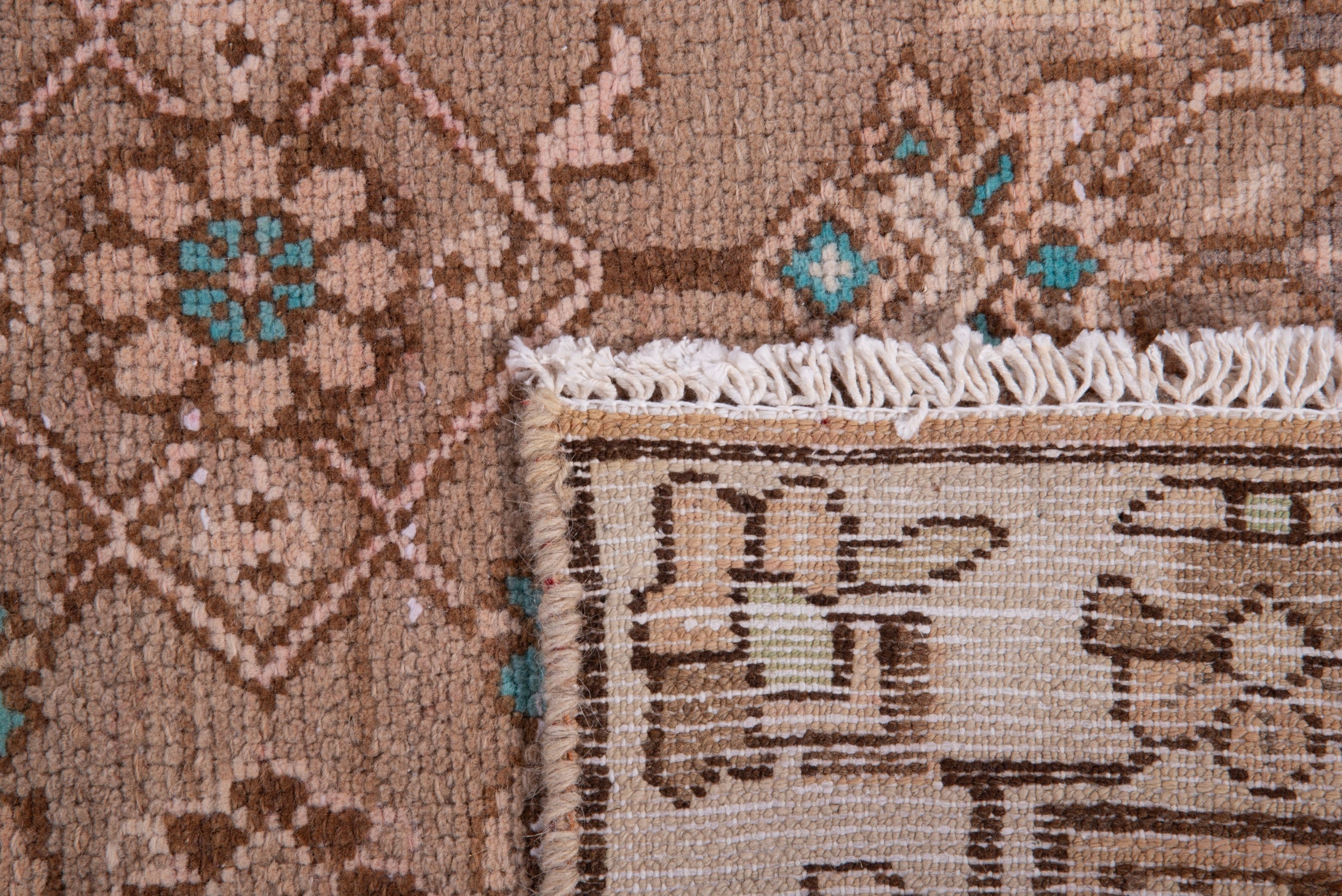 Persian Hamedan runner rug in taupe and greige, view 17 of 17