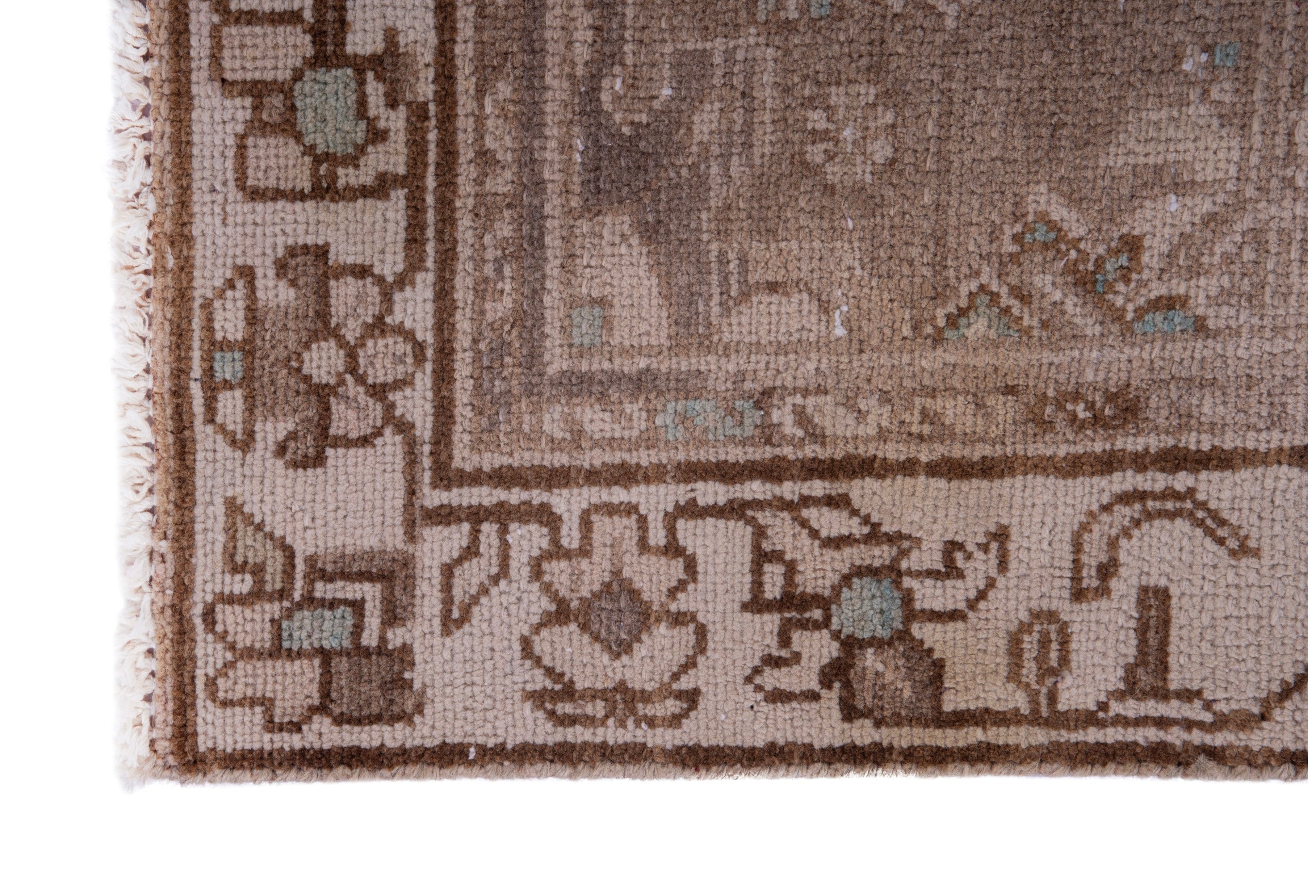 Persian Hamedan runner rug in taupe and greige, view 5 of 17