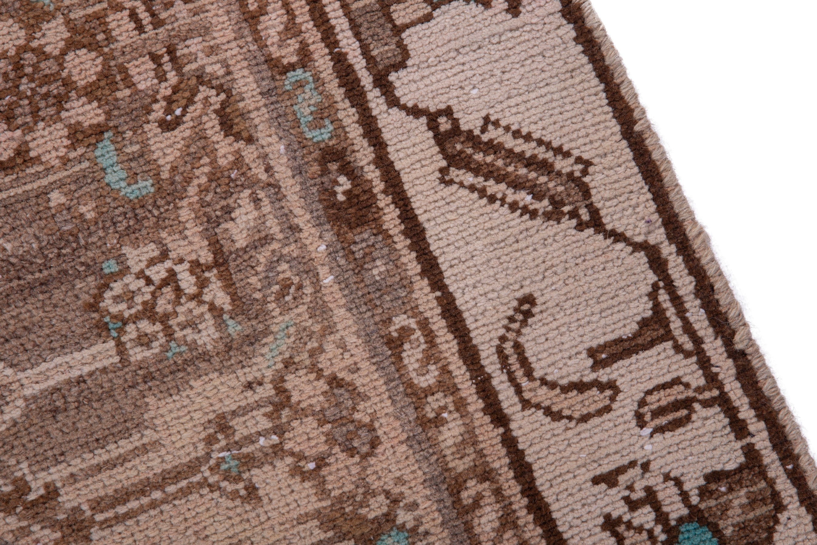 Persian Hamedan runner rug in taupe and greige, view 7 of 17