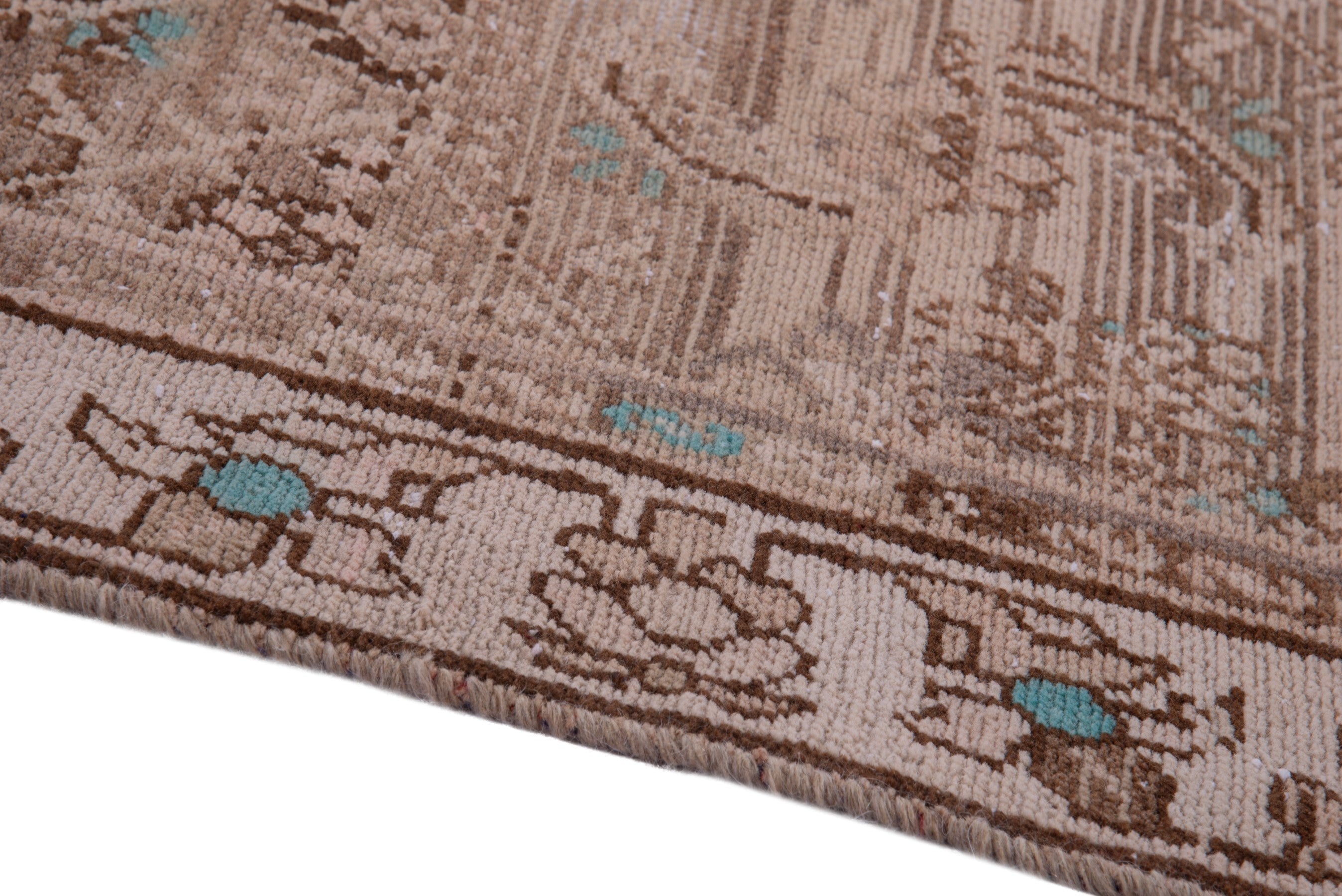 Persian Hamedan runner rug in taupe and greige, view 8 of 17