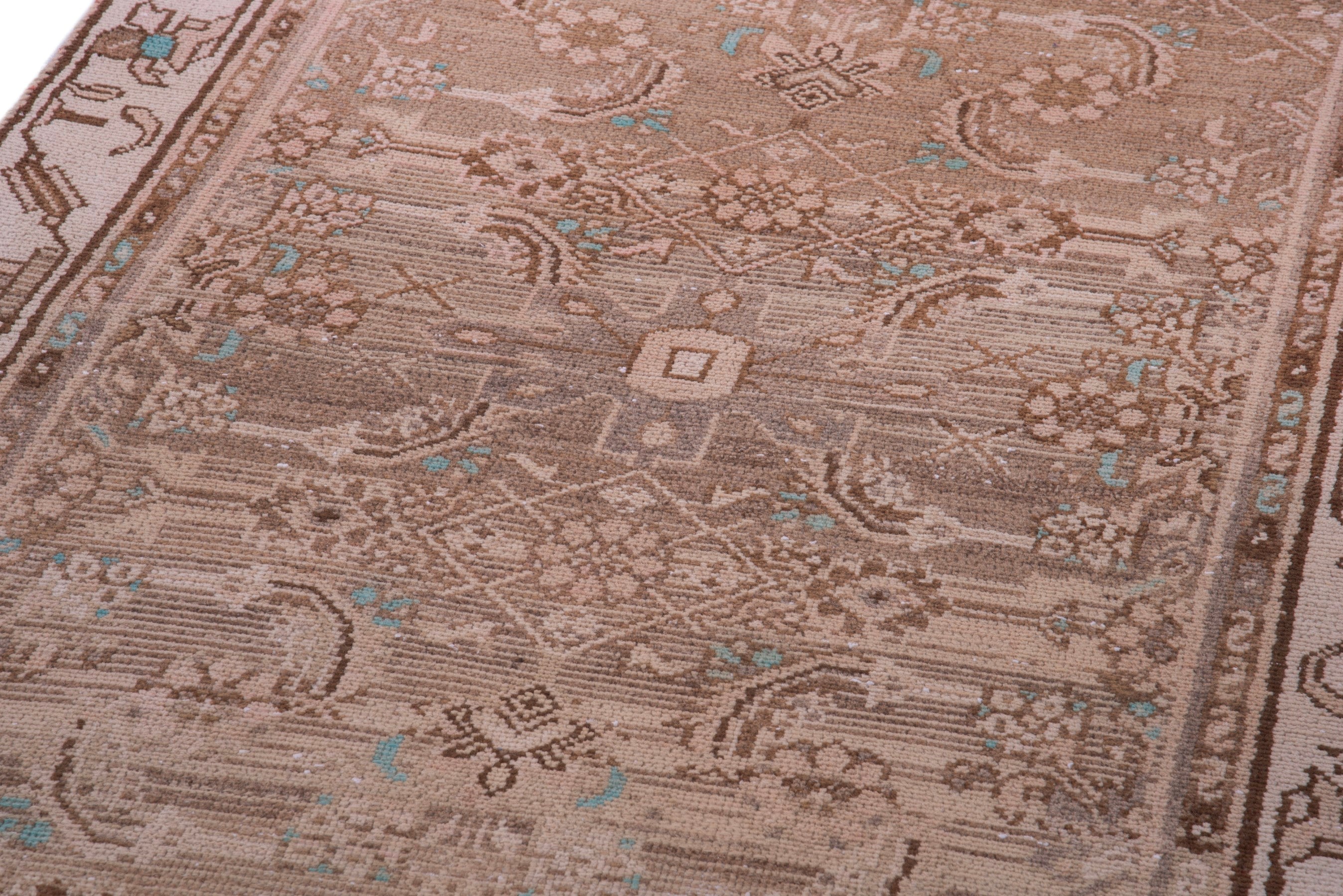 Persian Hamedan runner rug in taupe and greige, view 9 of 17