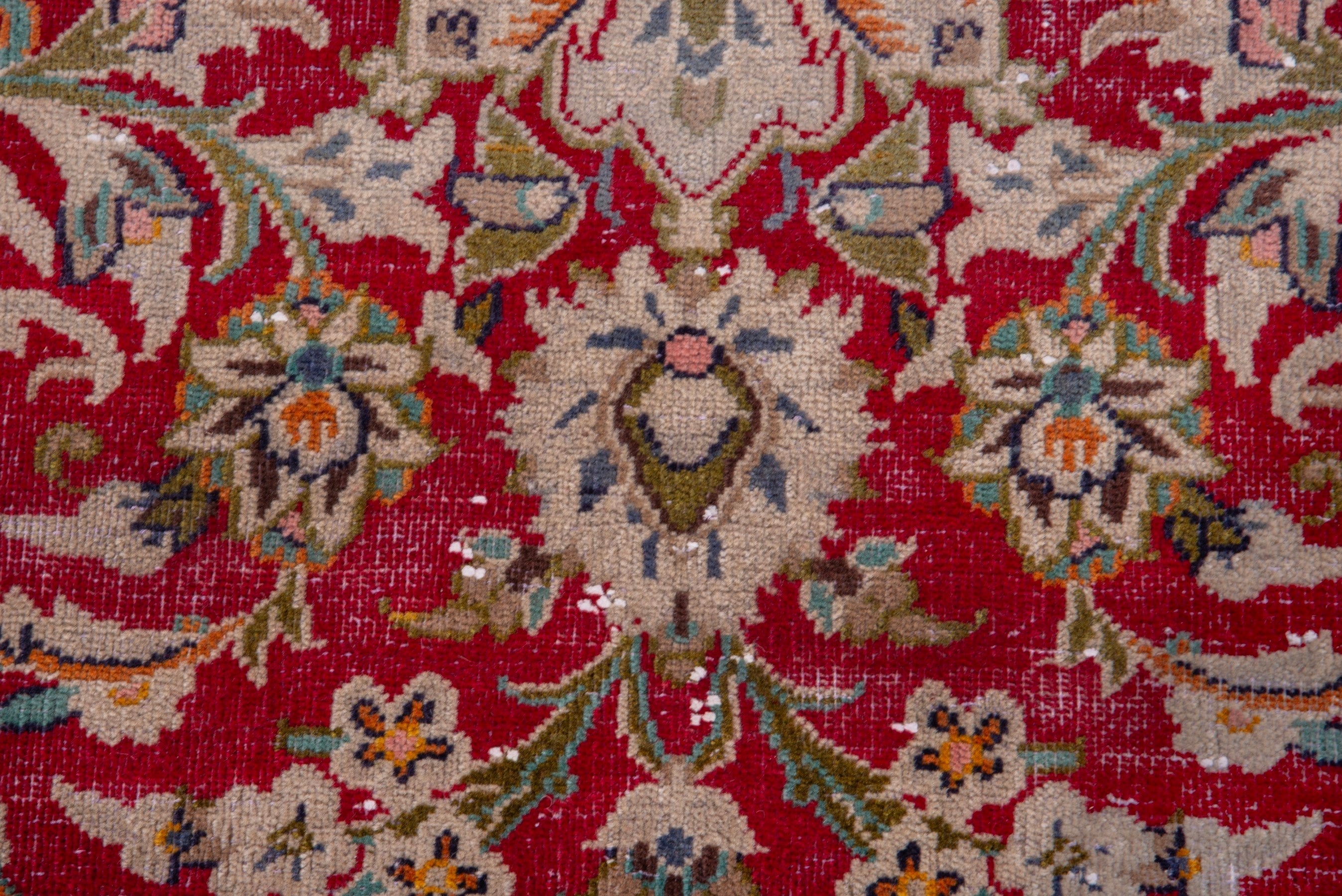 Persian Kashan runner rug in deep red and sage, view 11 of 19