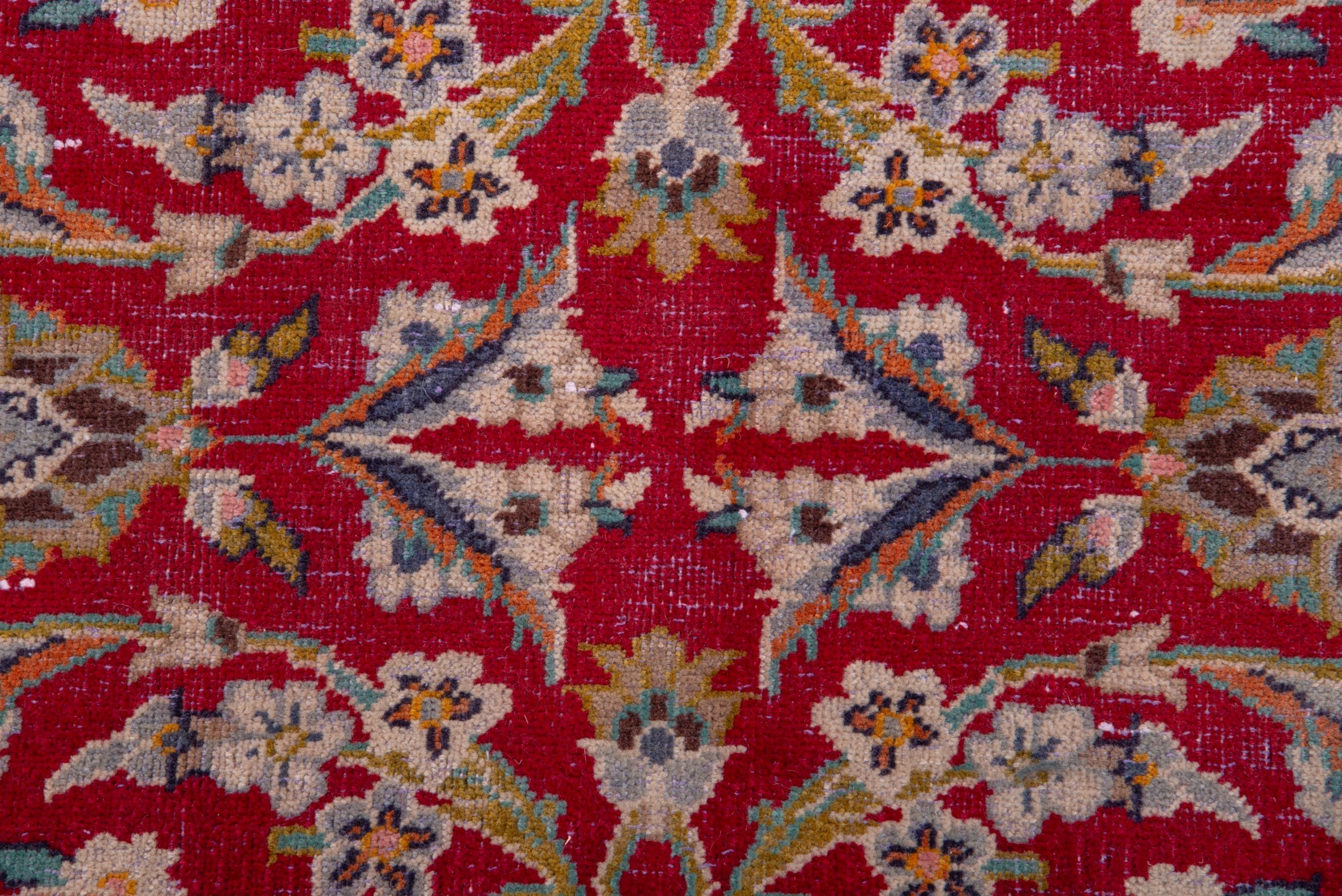 Persian Kashan runner rug in deep red and sage, view 13 of 19