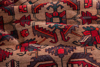 Turkish Anatolian runner rug in tan and deep red, view 9 of 19