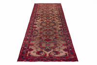 Turkish Anatolian runner rug in tan and deep red, view 13 of 19