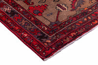 Turkish Anatolian runner rug in tan and deep red, view 16 of 19