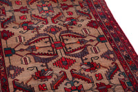 Turkish Anatolian runner rug in tan and deep red, view 17 of 19