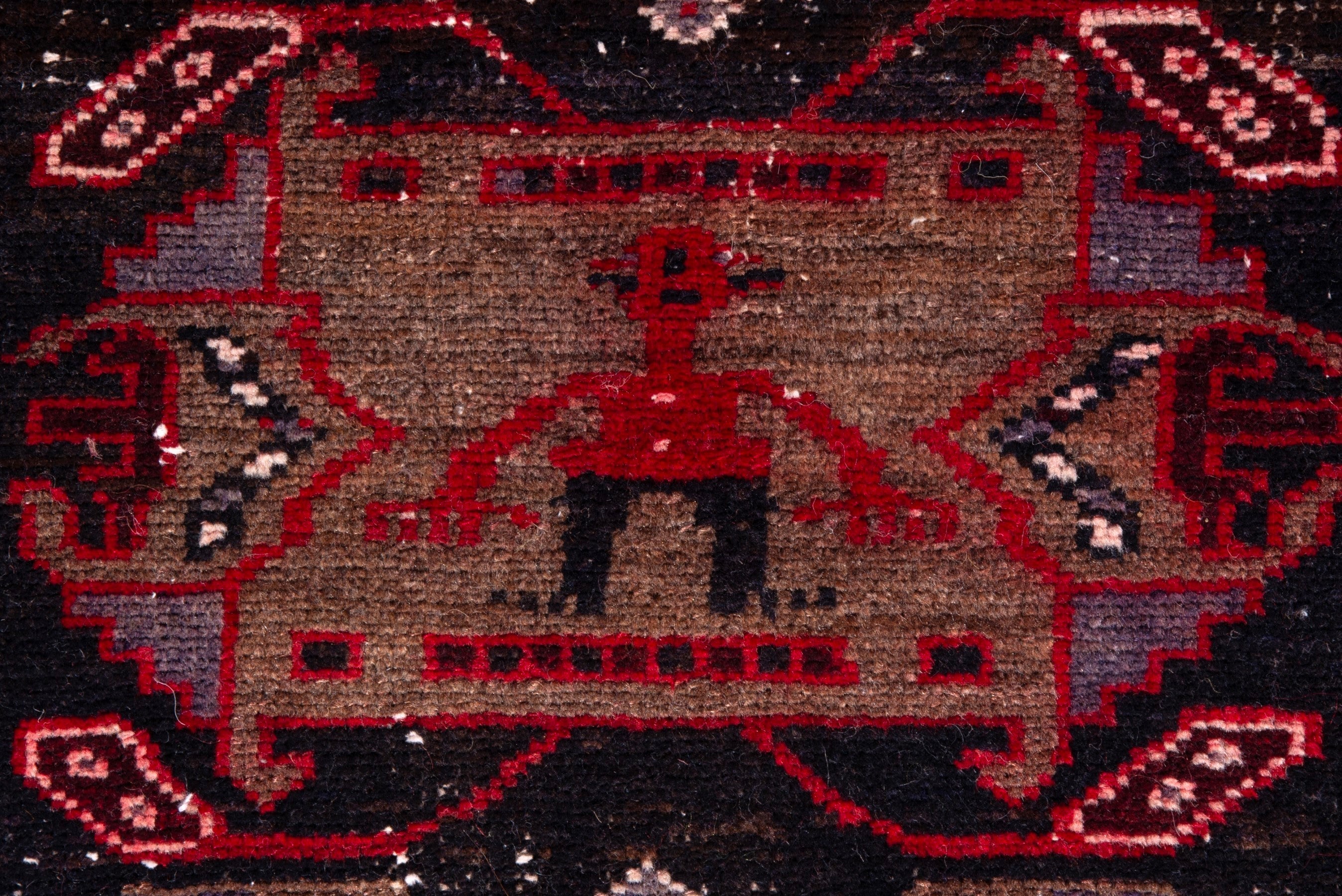 Persian Saveh runner rug in deep red and burgundy, view 9 of 19