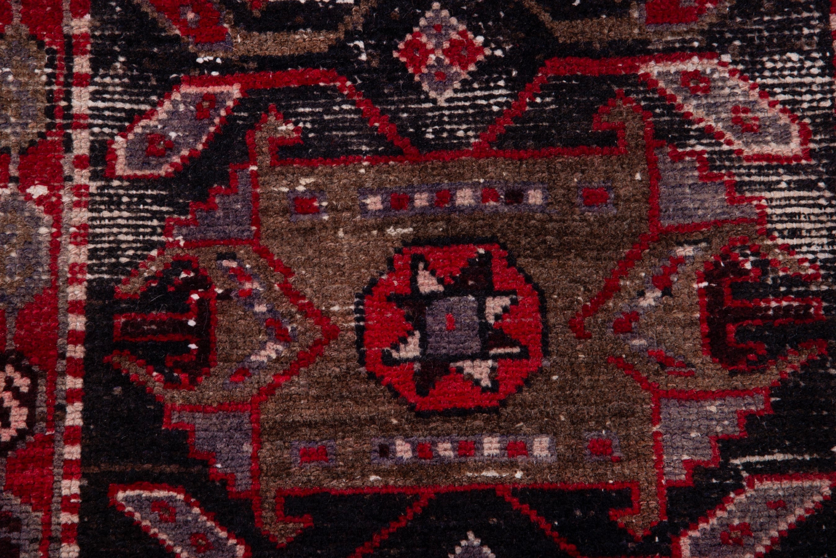 Persian Saveh runner rug in deep red and burgundy, view 10 of 19