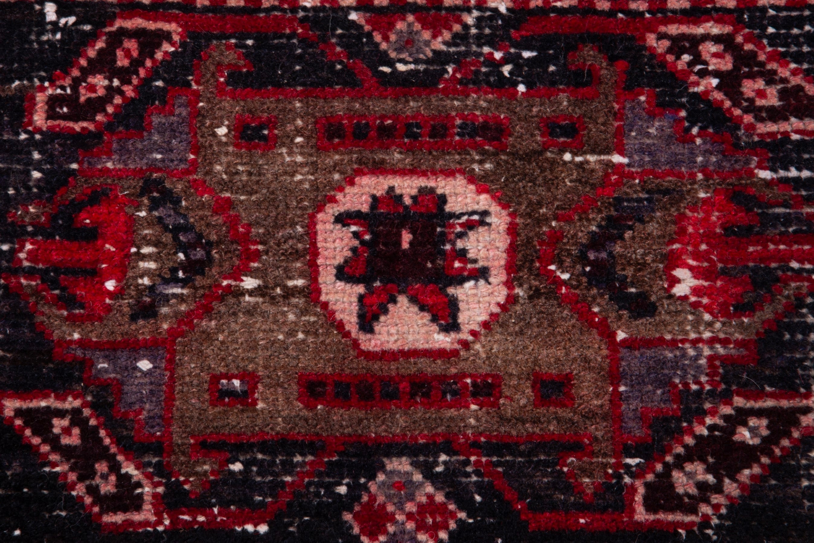 Persian Saveh runner rug in deep red and burgundy, view 11 of 19
