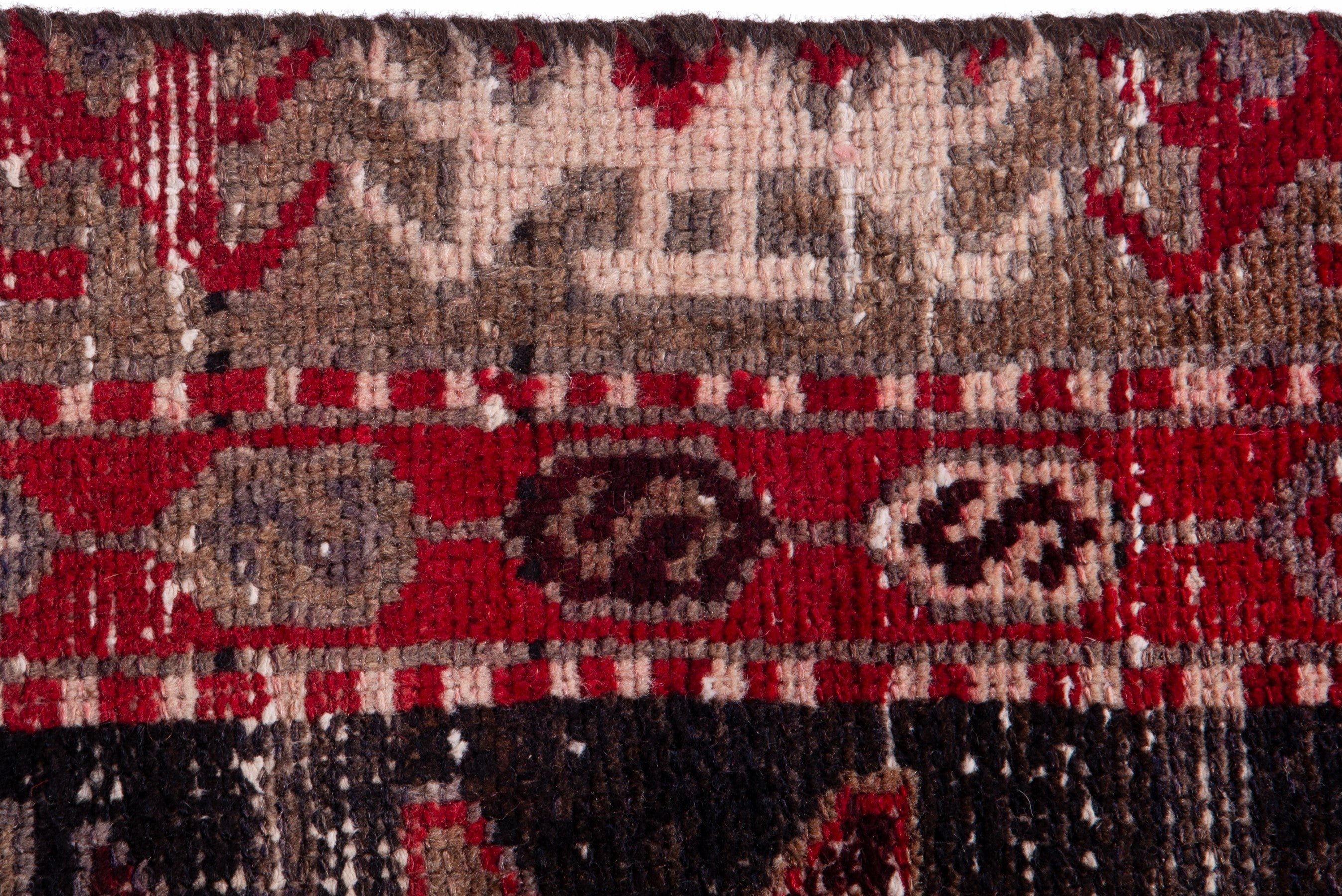 Persian Saveh runner rug in deep red and burgundy, view 12 of 19