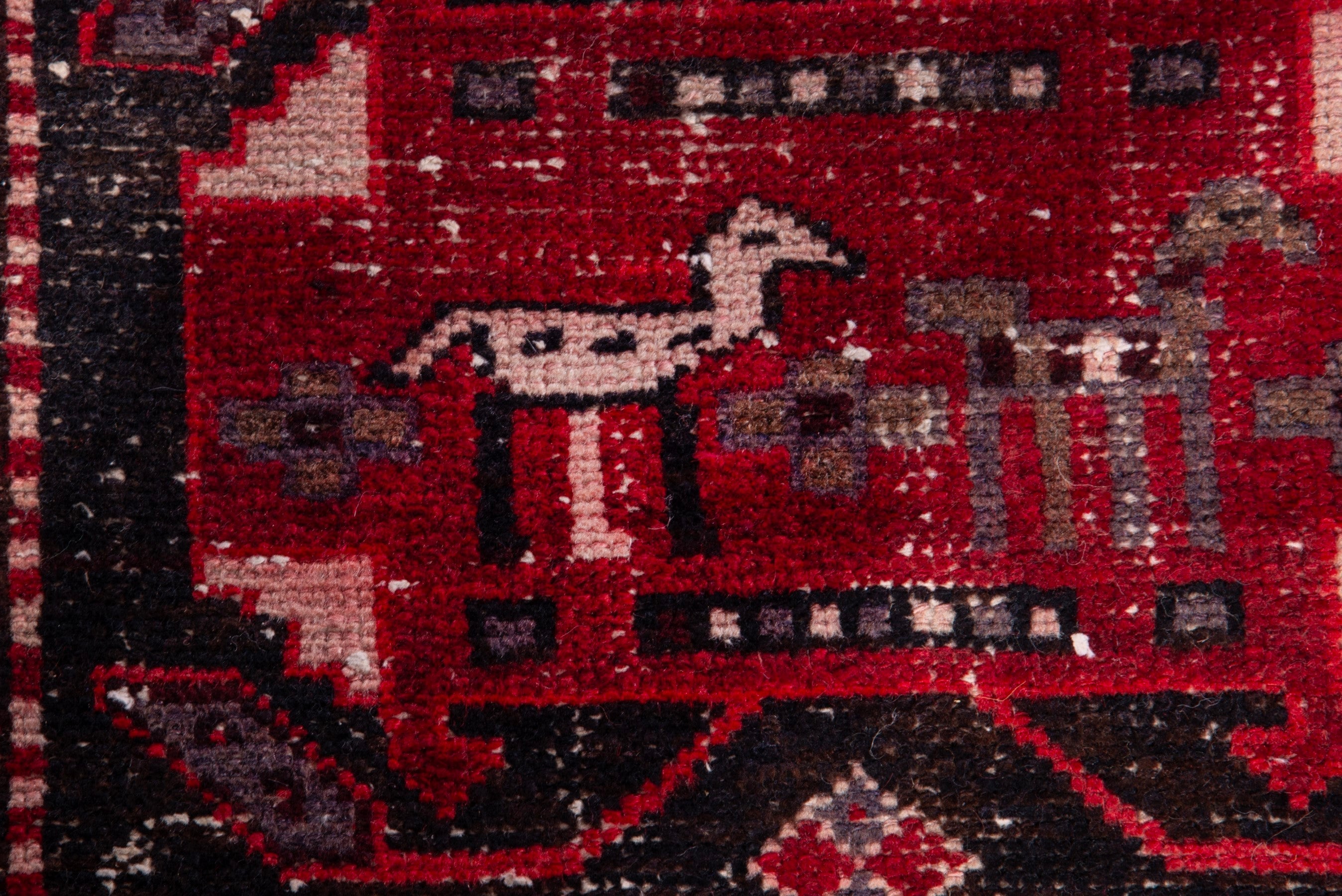 Persian Saveh runner rug in deep red and burgundy, view 13 of 19