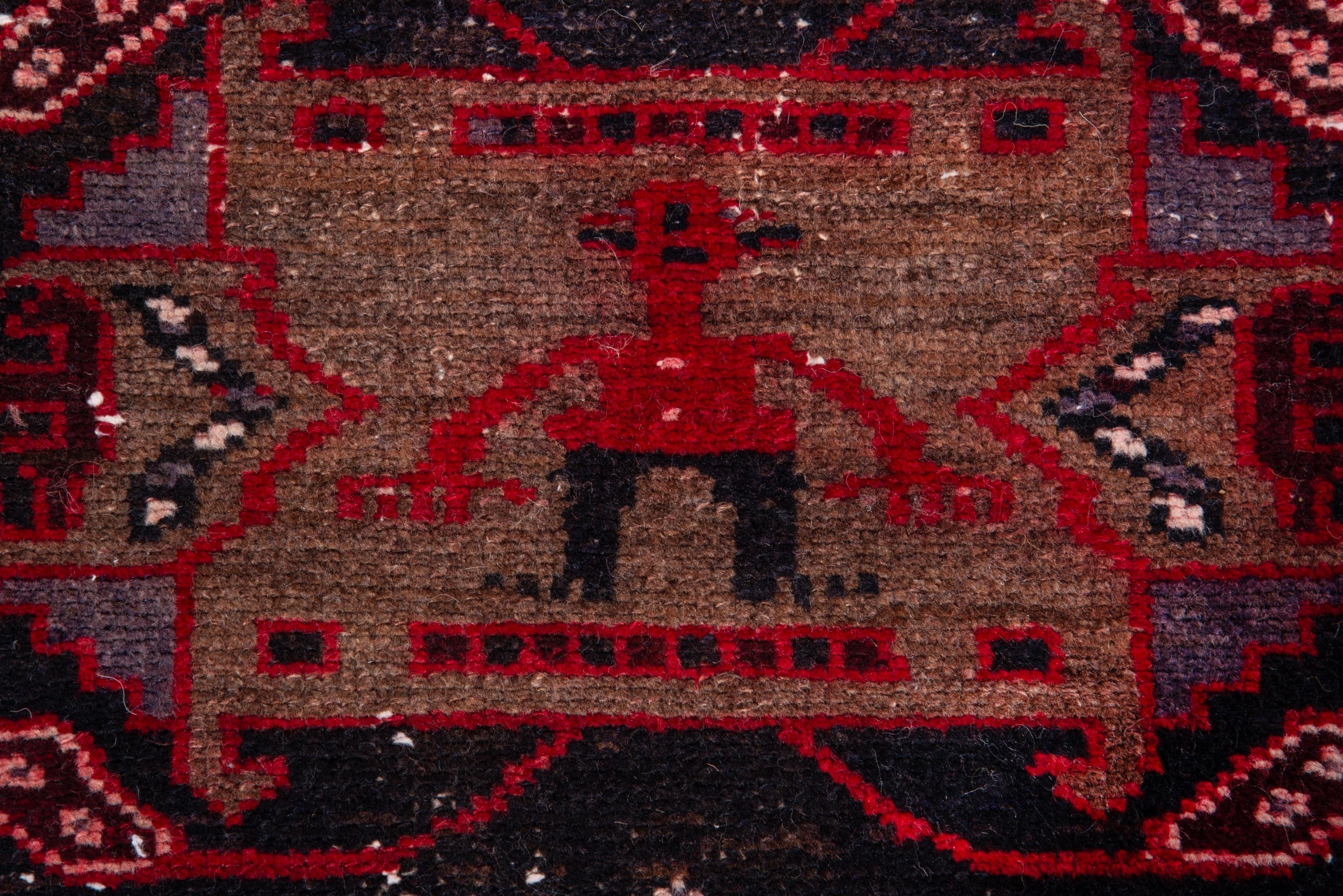 Persian Saveh runner rug in deep red and burgundy, view 14 of 19
