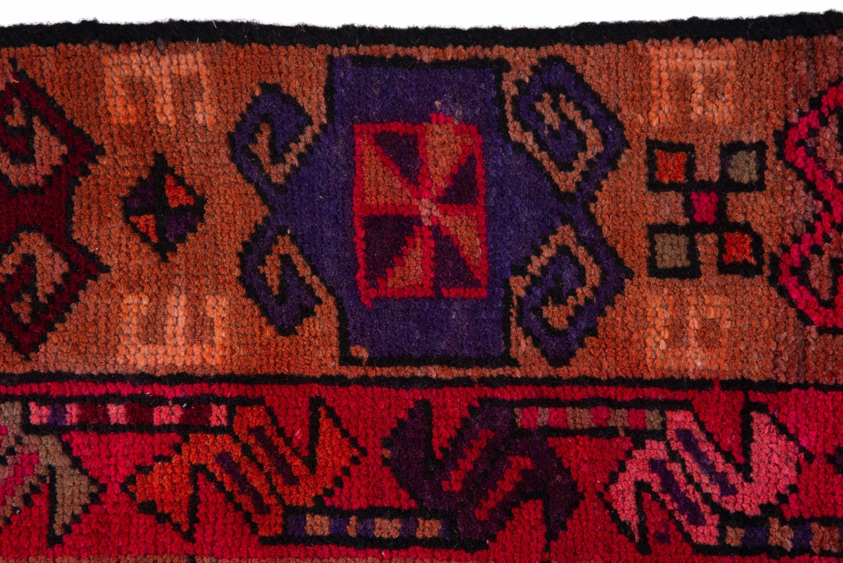 Persian Ardabil runner rug in deep red and terracotta, view 10 of 18