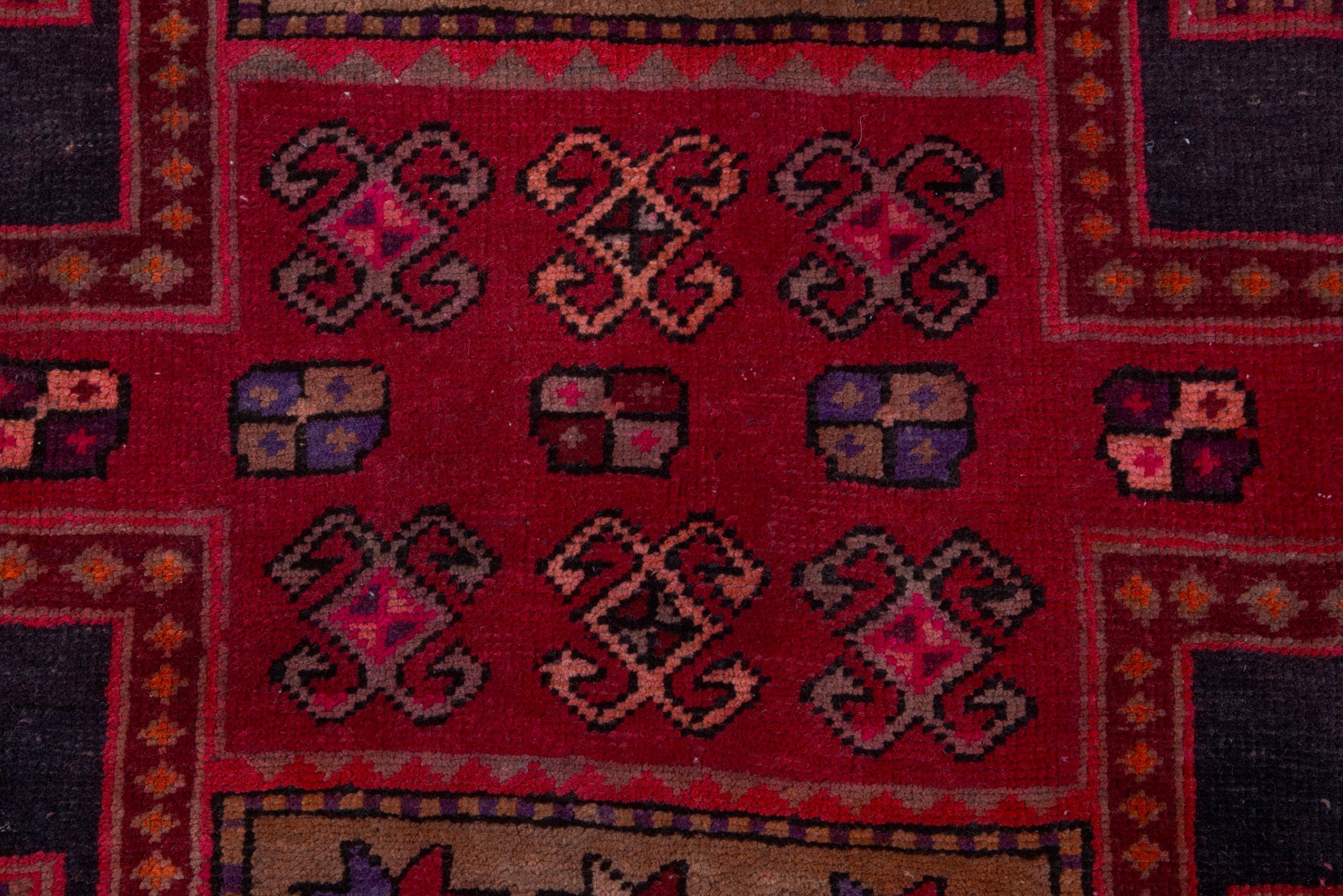 Persian Ardabil runner rug in deep red and terracotta, view 12 of 18