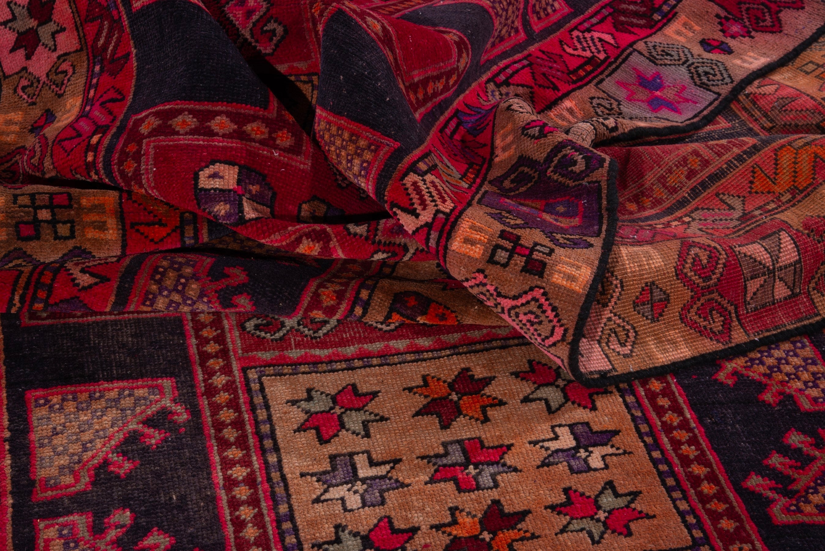 Persian Ardabil runner rug in deep red and terracotta, view 14 of 18
