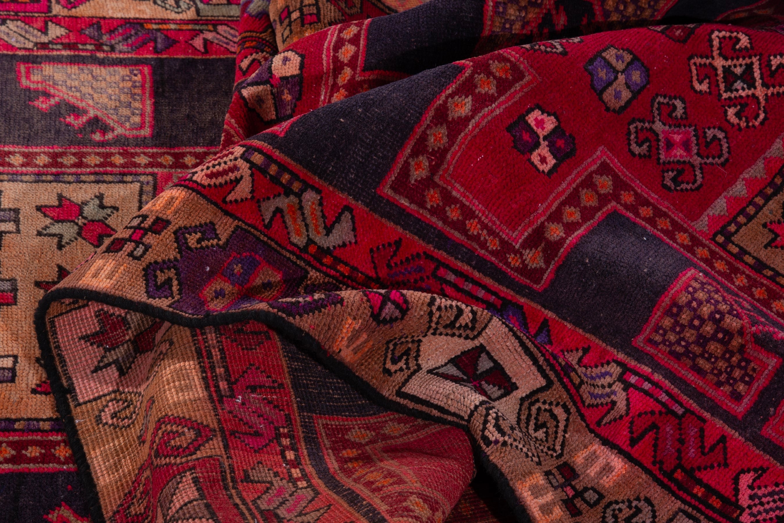 Persian Ardabil runner rug in deep red and terracotta, view 16 of 18