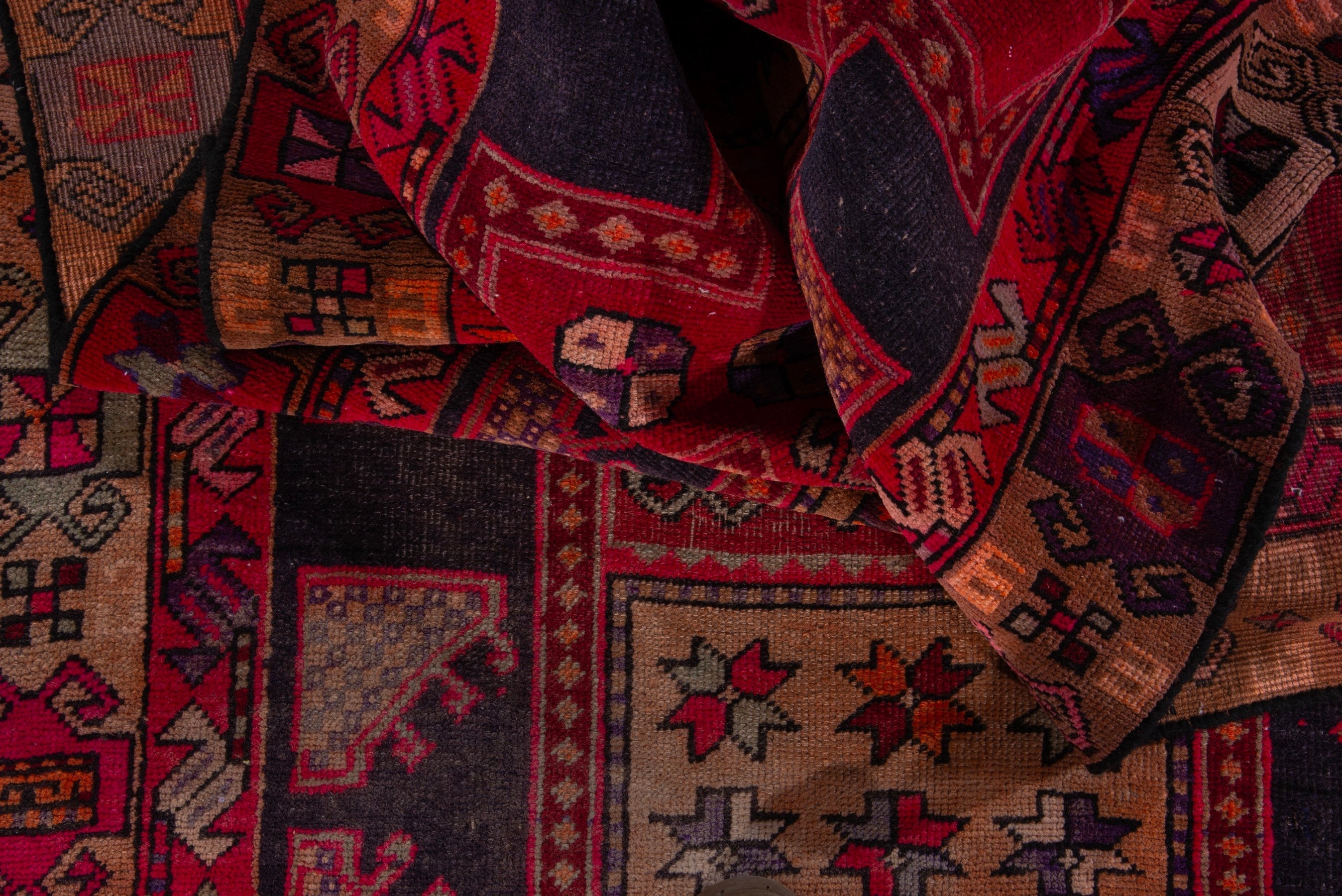 Persian Ardabil runner rug in deep red and terracotta, view 17 of 18