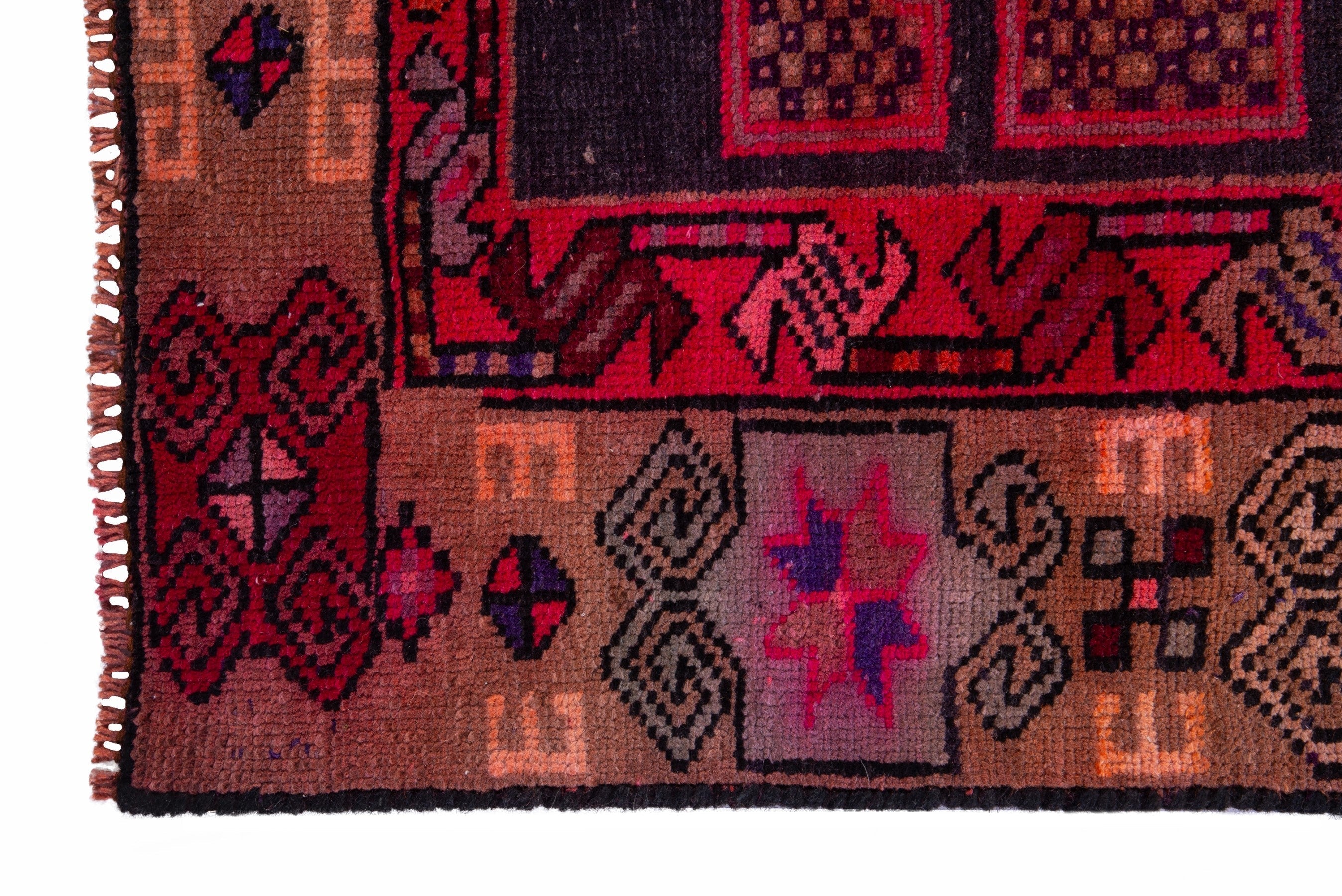 Persian Ardabil runner rug in deep red and terracotta, view 5 of 18