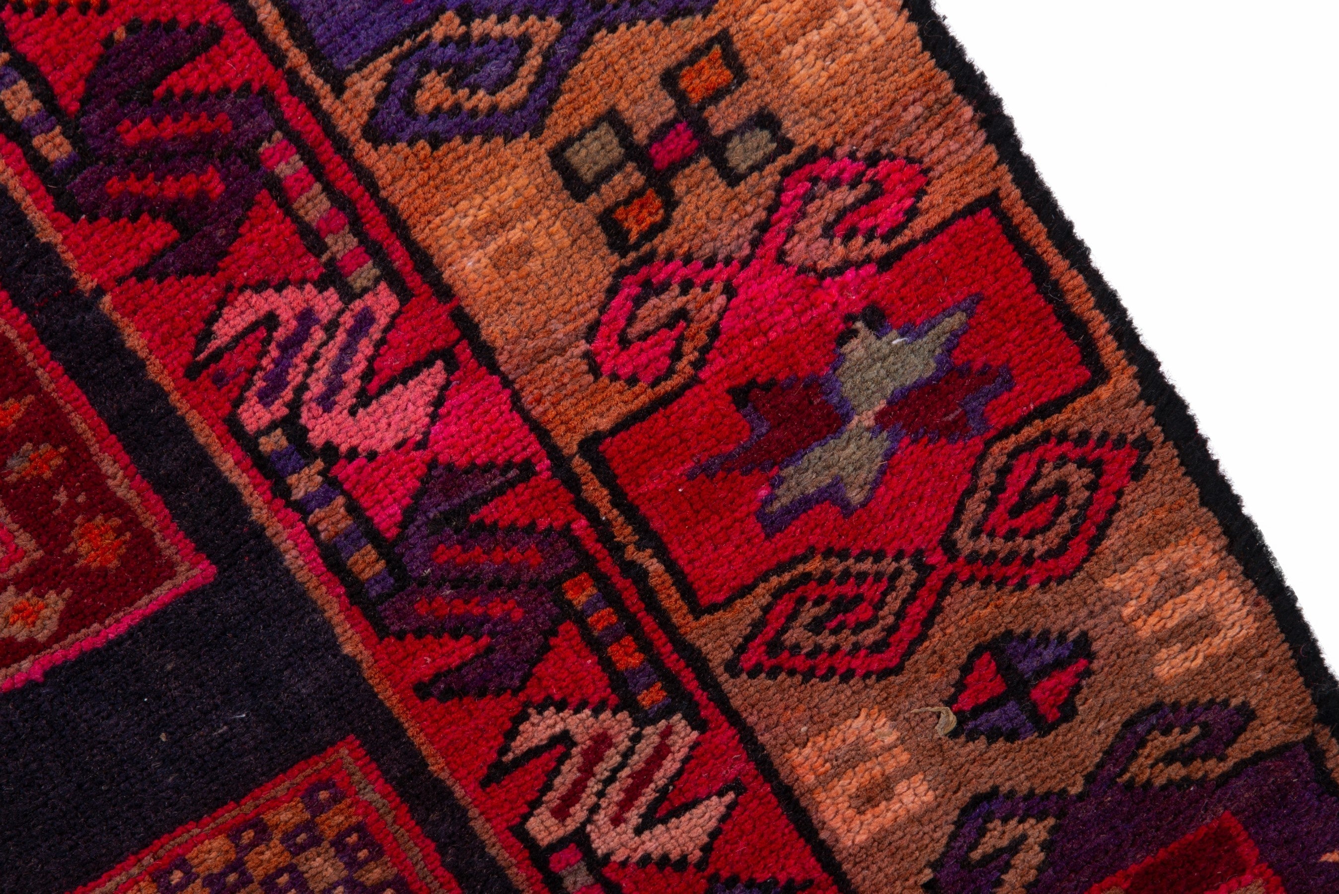 Persian Ardabil runner rug in deep red and terracotta, view 7 of 18