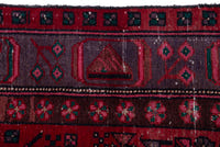 Turkish Anatolian area rug in deep red and navy, view 3 of 19