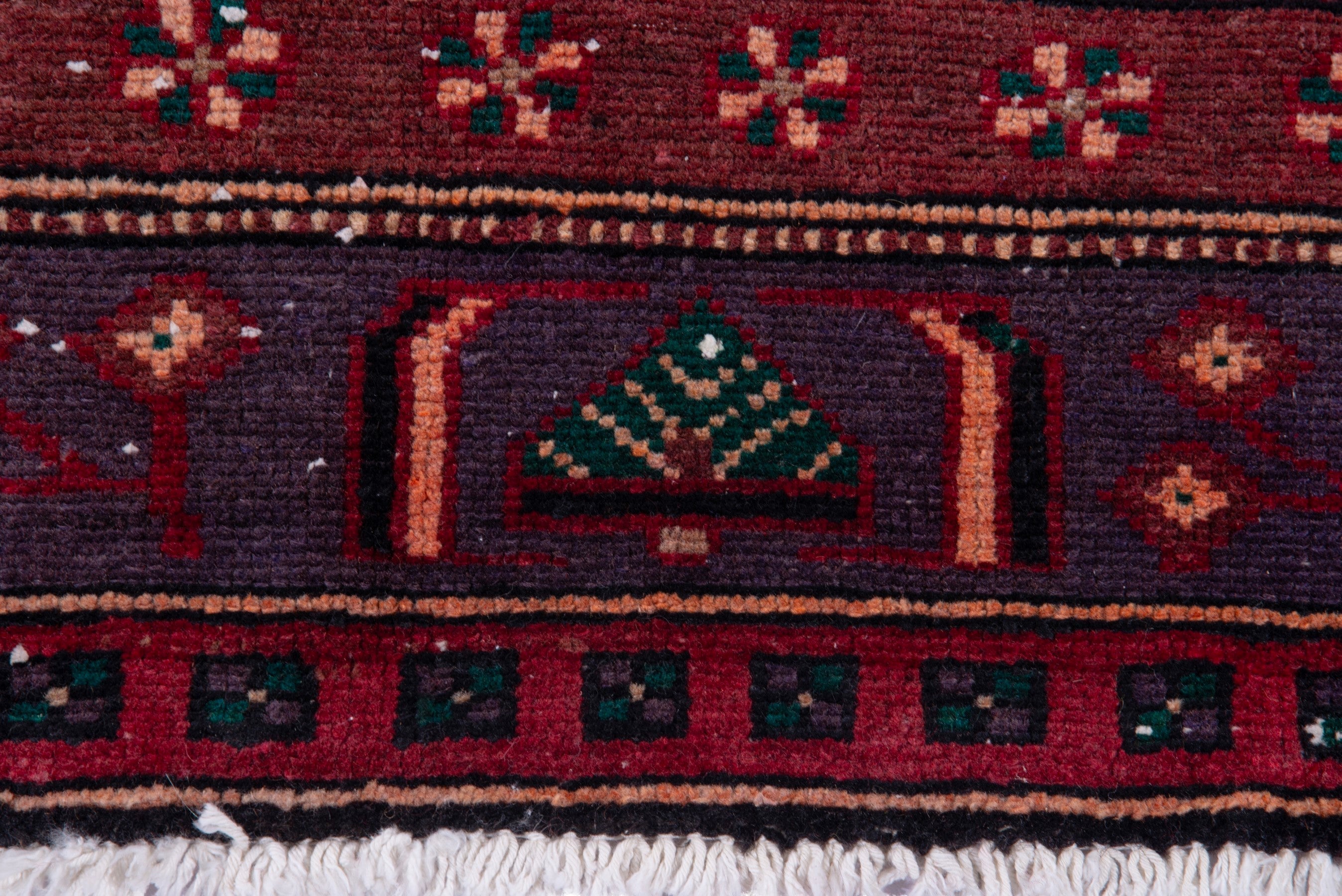 Persian area rug in deep red and navy, view 11 of 18