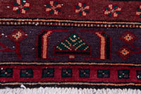 Turkish Anatolian area rug in deep red and navy, view 4 of 19