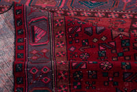Turkish Anatolian area rug in deep red and navy, view 5 of 19