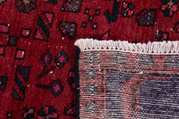 Turkish Anatolian area rug in deep red and navy, view 9 of 19