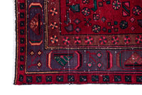 Turkish Anatolian area rug in deep red and navy, view 10 of 19