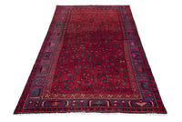 Turkish Anatolian area rug in deep red and navy, view 13 of 19