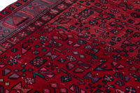 Turkish Anatolian area rug in deep red and navy, view 17 of 19