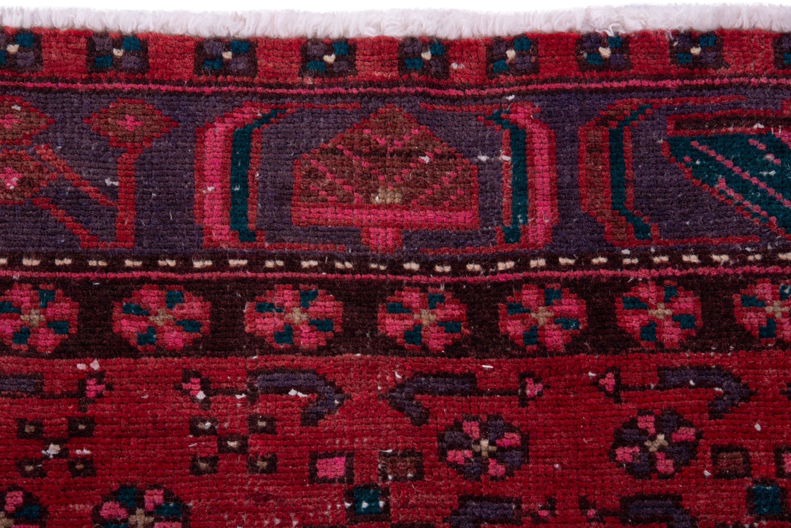 Persian area rug in deep red and navy, view 9 of 18