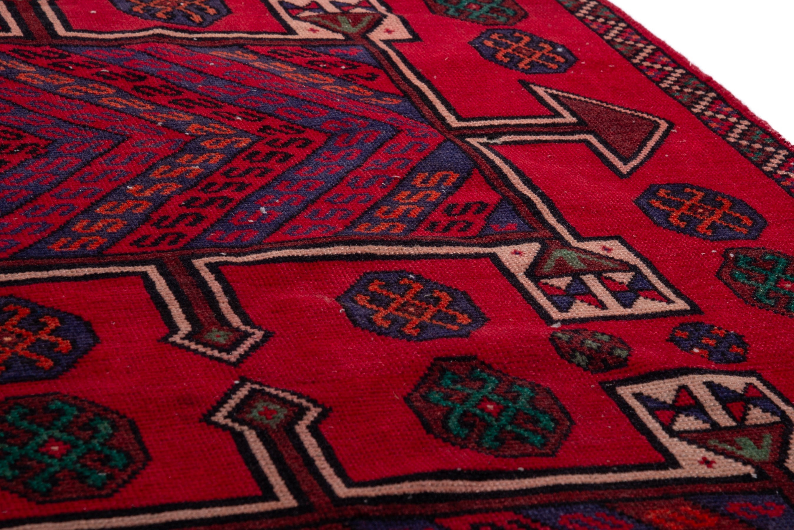 Persian Ghoochan runner rug in deep red and burgundy, view 13 of 20