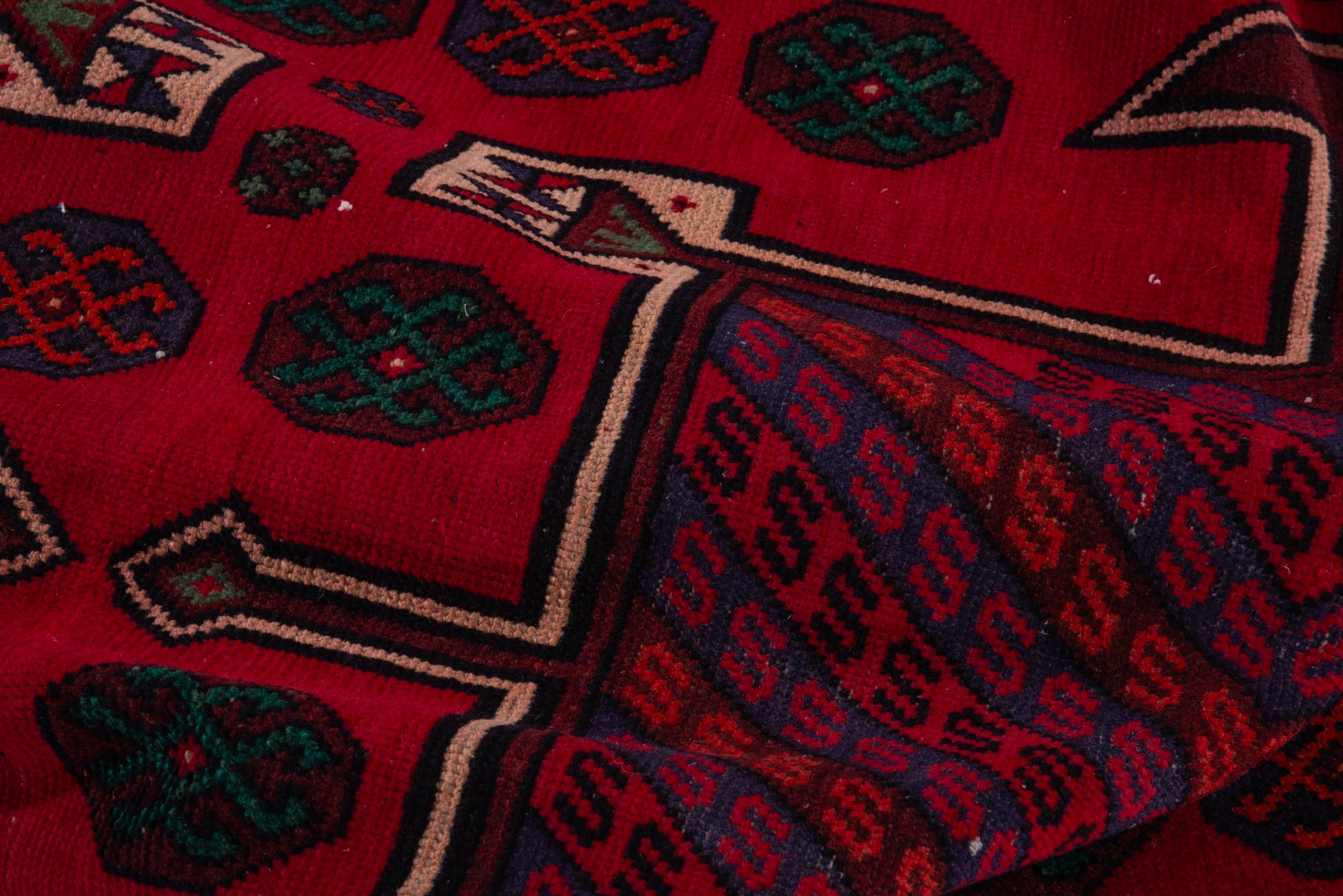Persian Ghoochan runner rug in deep red and burgundy, view 14 of 20