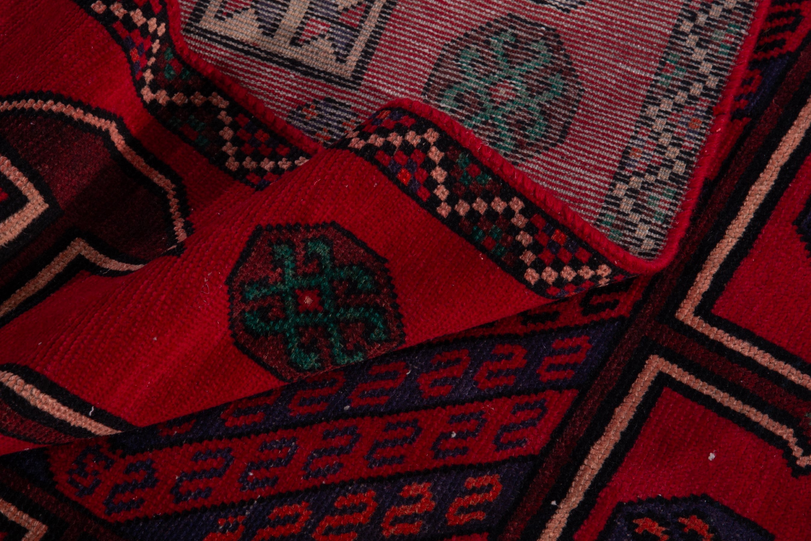 Persian Ghoochan runner rug in deep red and burgundy, view 16 of 20