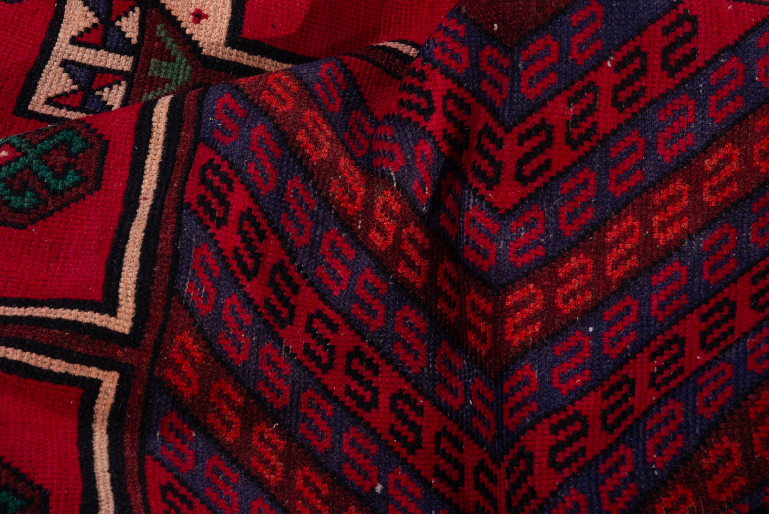Persian Ghoochan runner rug in deep red and burgundy, view 17 of 20
