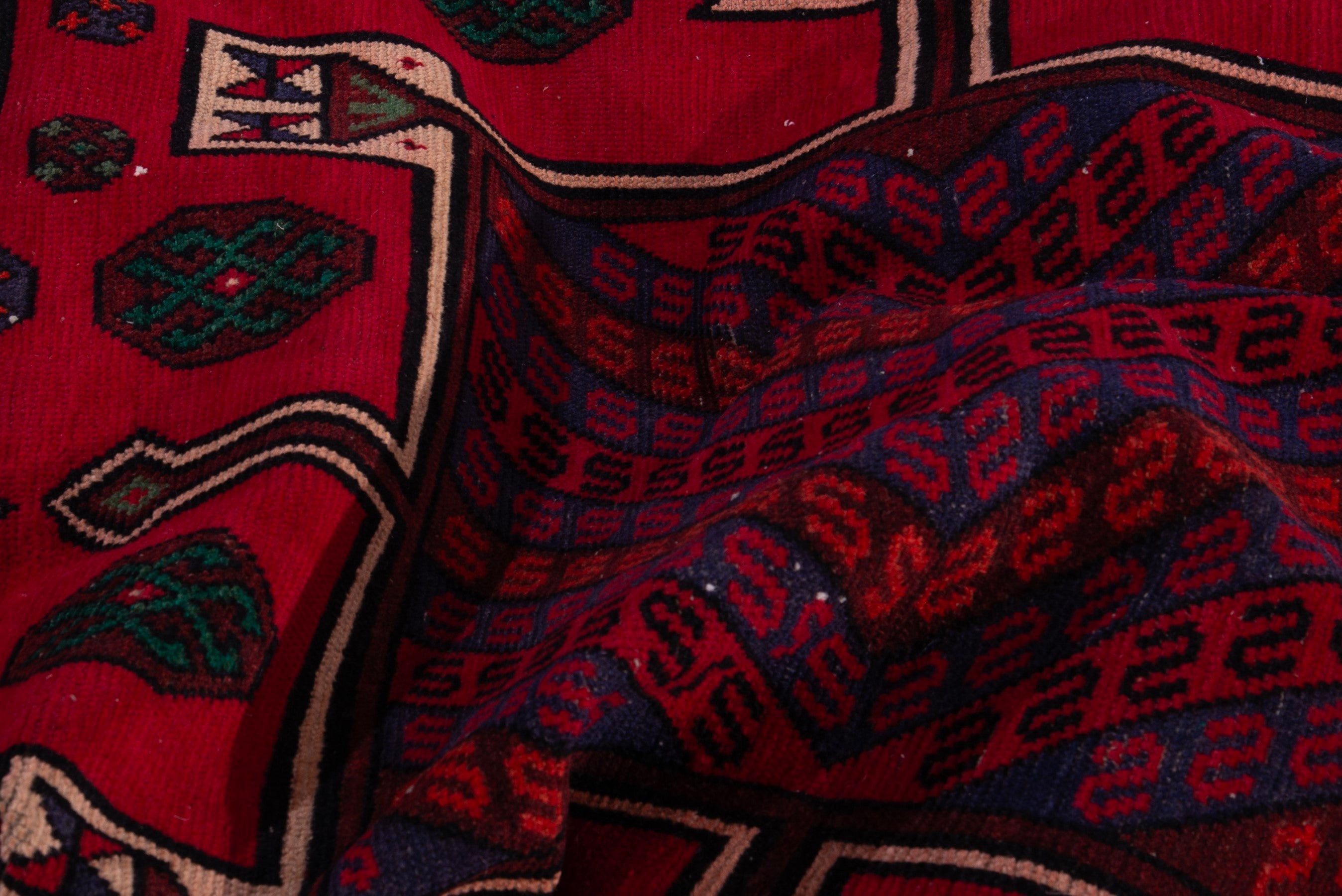 Persian Ghoochan runner rug in deep red and burgundy, view 18 of 20