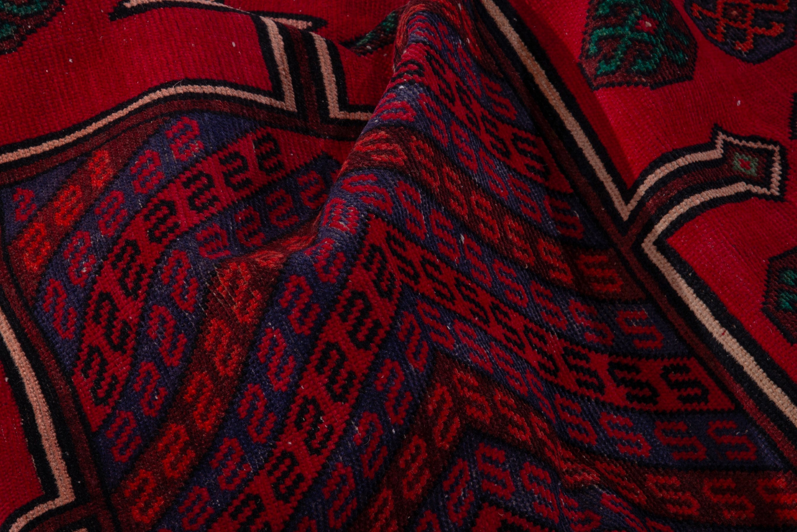 Persian Ghoochan runner rug in deep red and burgundy, view 19 of 20