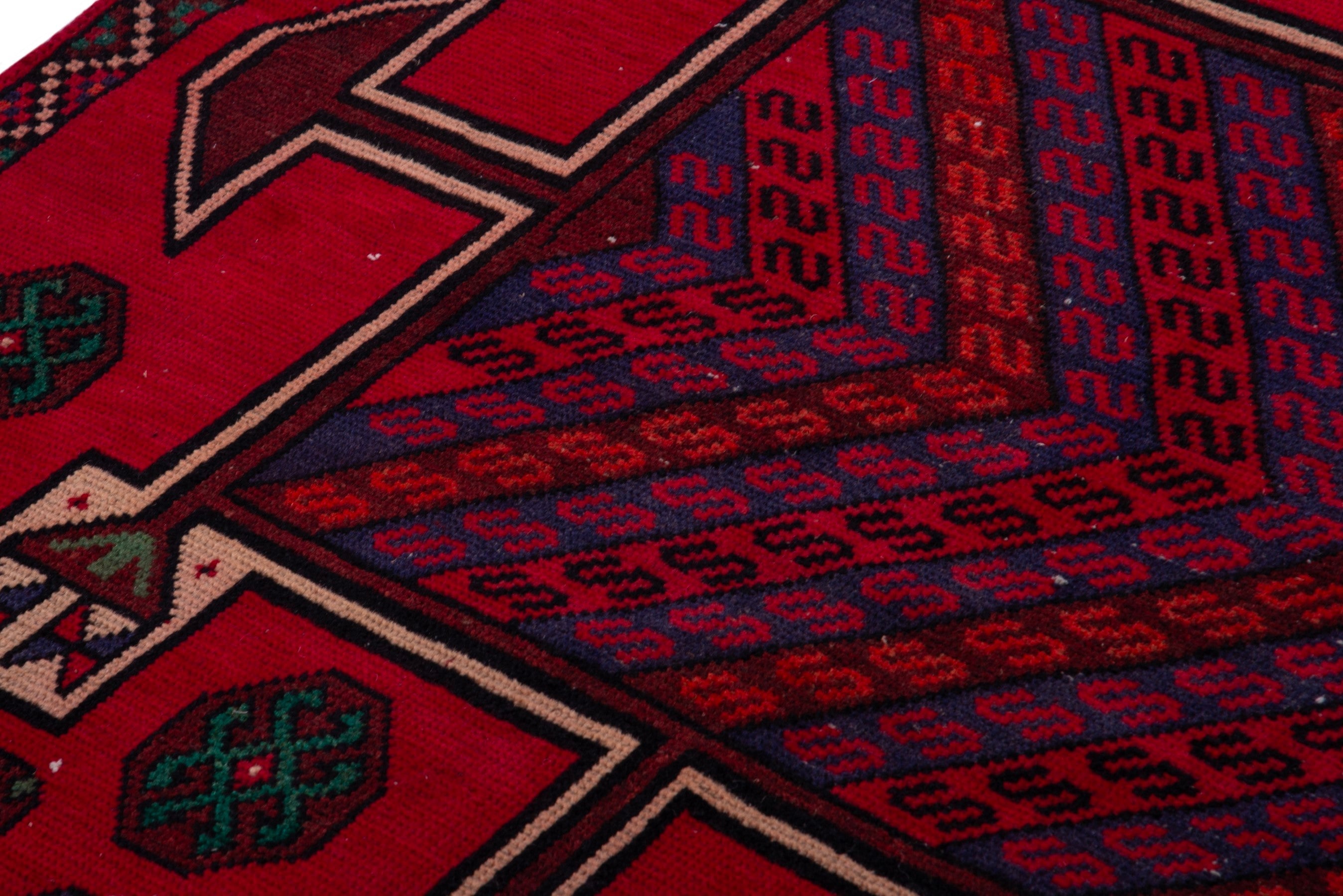 Persian Ghoochan runner rug in deep red and burgundy, view 7 of 20