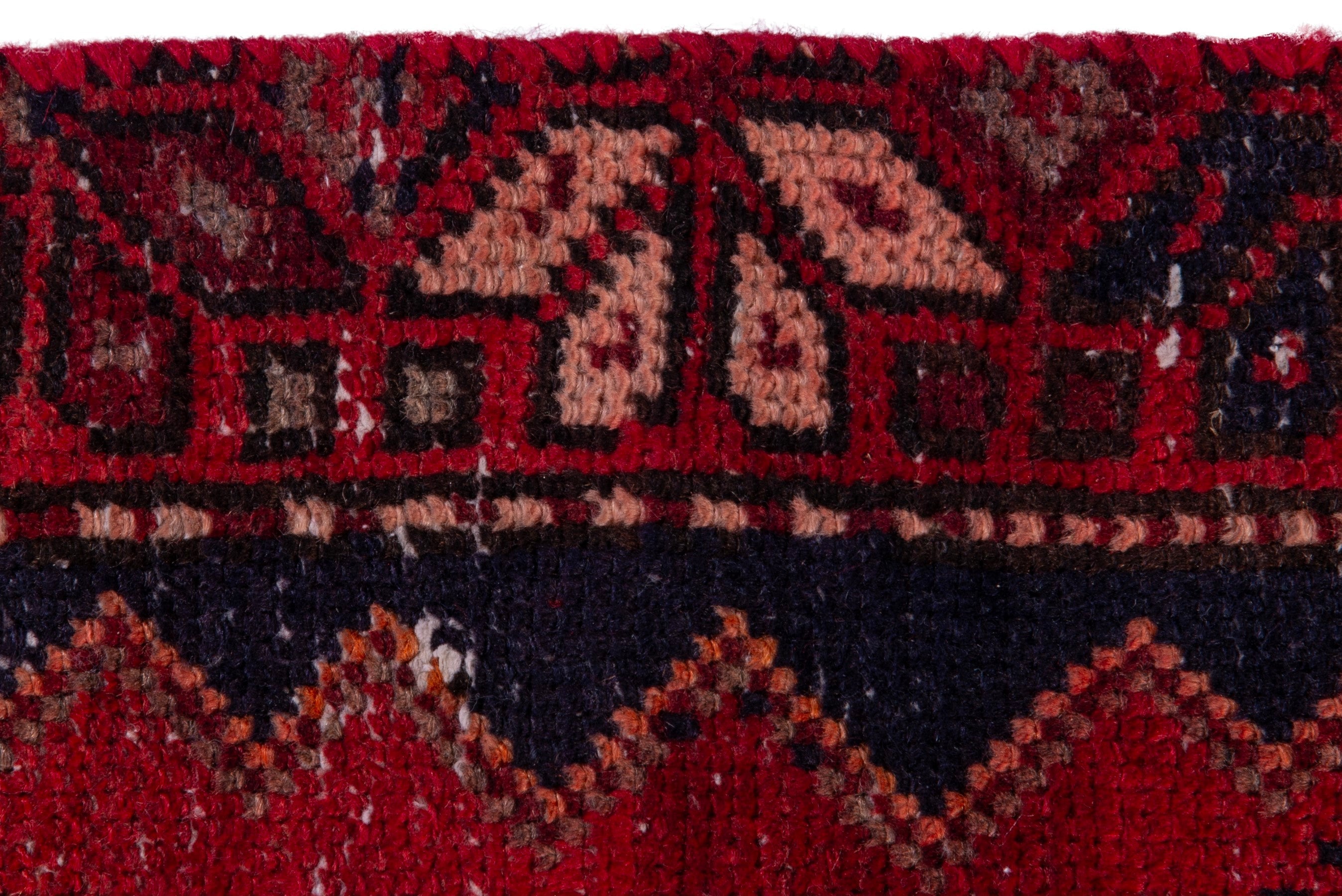 Persian Zanjan runner rug in deep red and faded red, view 10 of 19