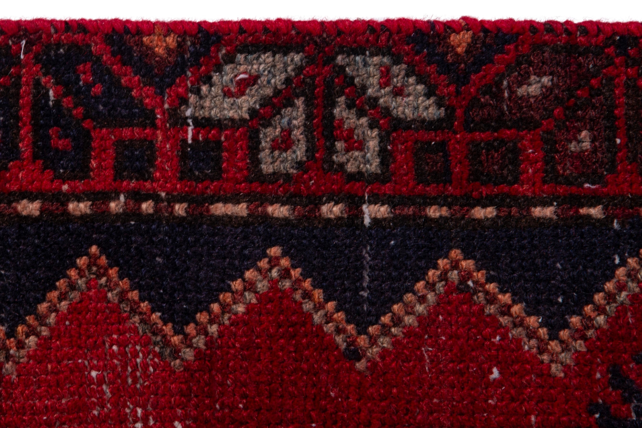 Persian Zanjan runner rug in deep red and faded red, view 11 of 19