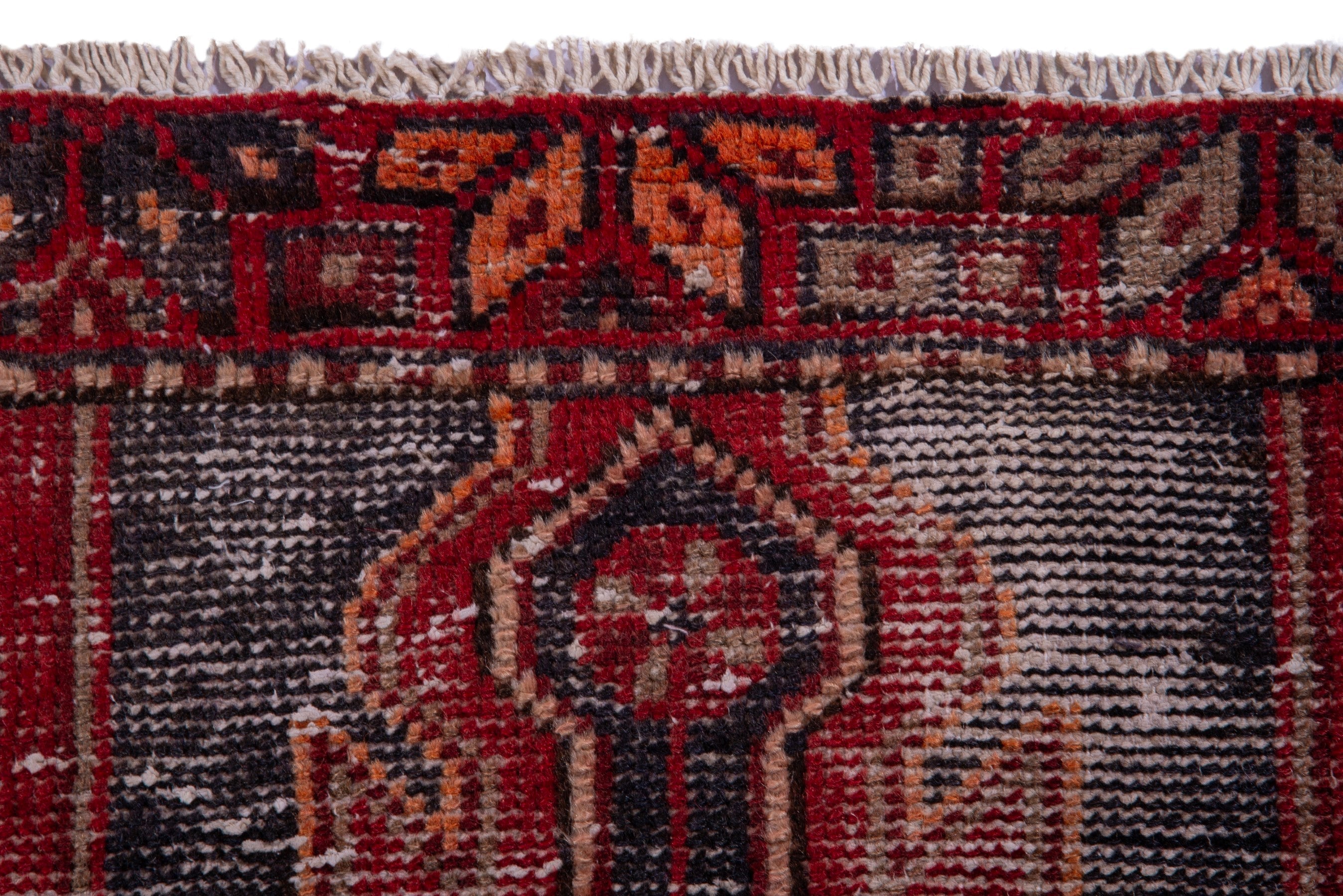 Persian Zanjan runner rug in deep red and faded red, view 12 of 19