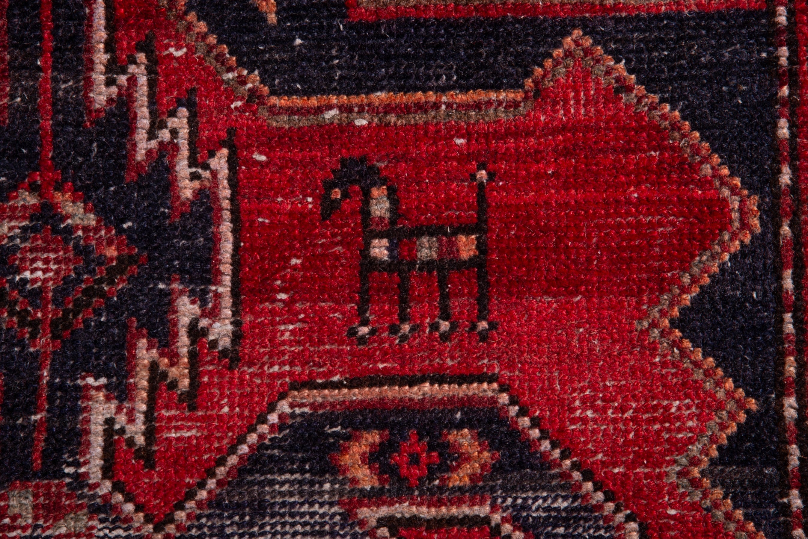 Persian Zanjan runner rug in deep red and faded red, view 14 of 19