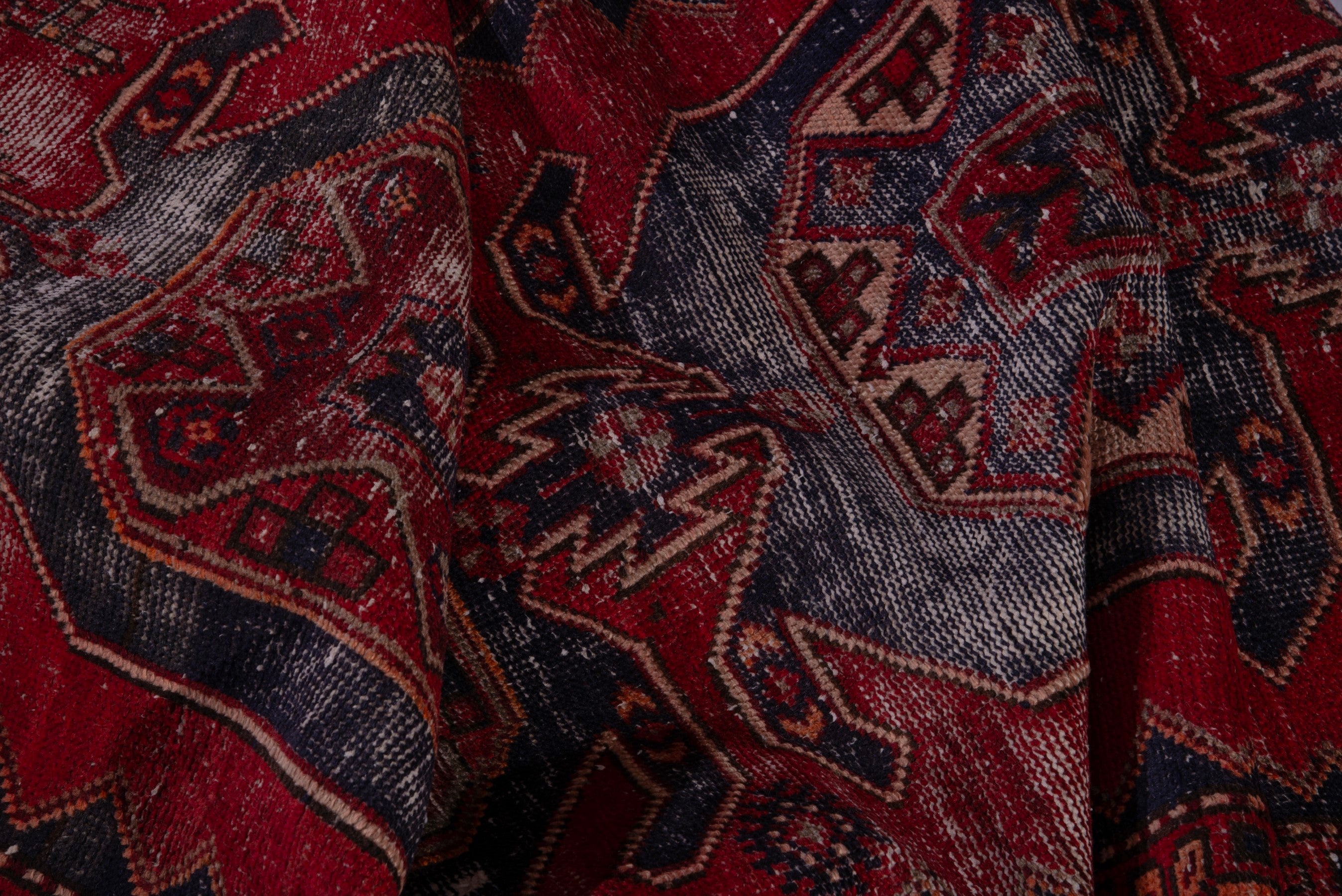 Persian Zanjan runner rug in deep red and faded red, view 15 of 19