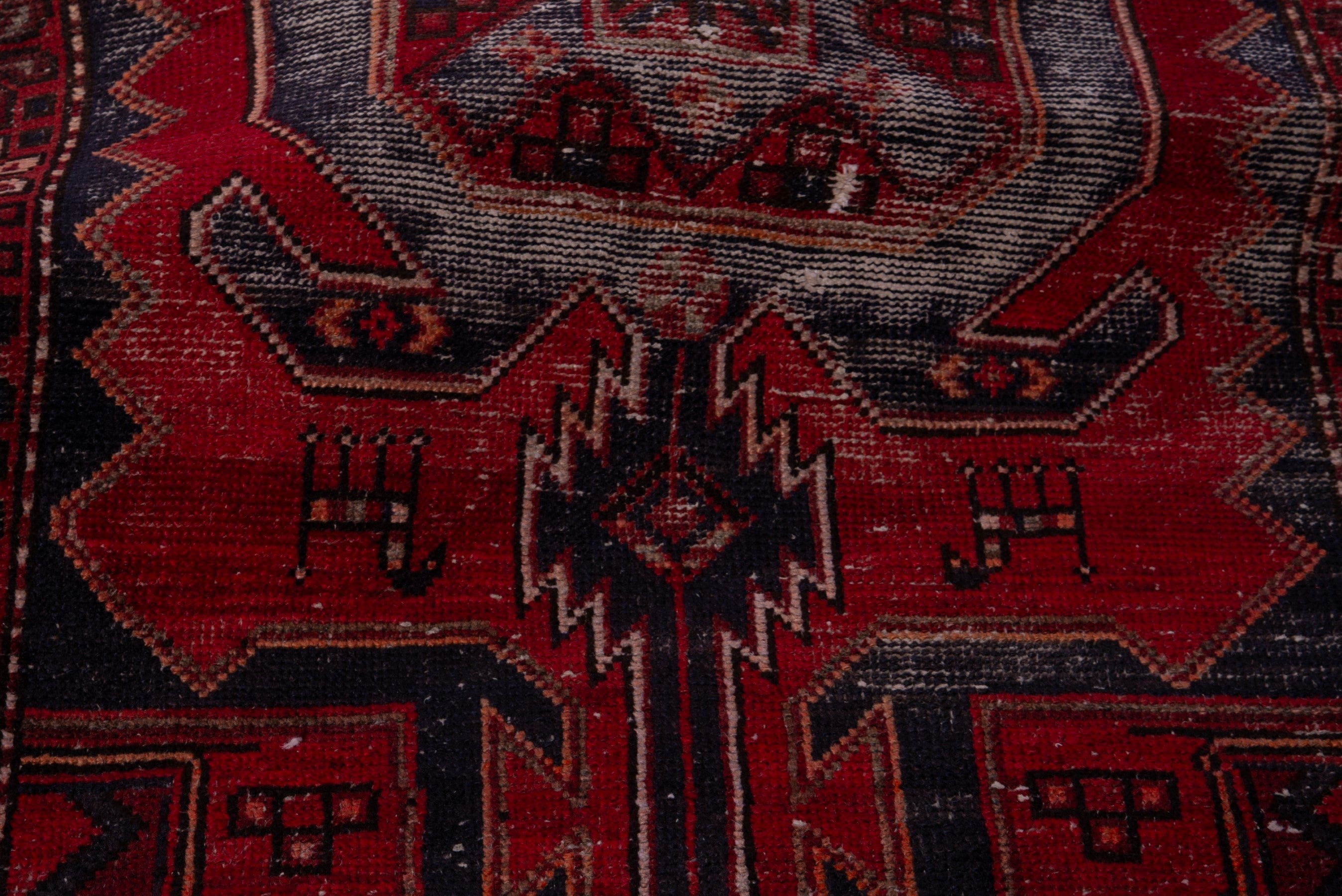 Persian Zanjan runner rug in deep red and faded red, view 16 of 19