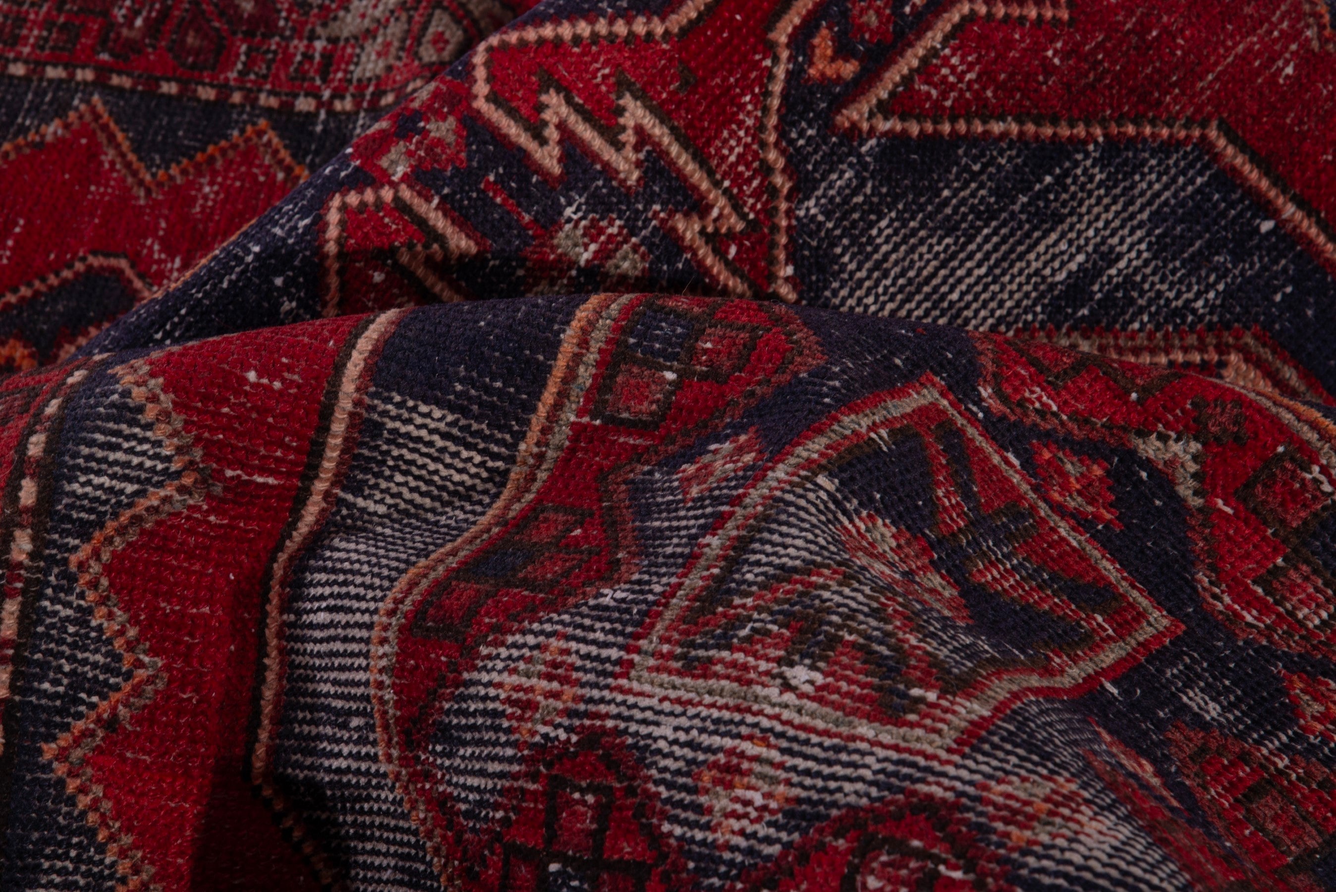 Persian Zanjan runner rug in deep red and faded red, view 17 of 19