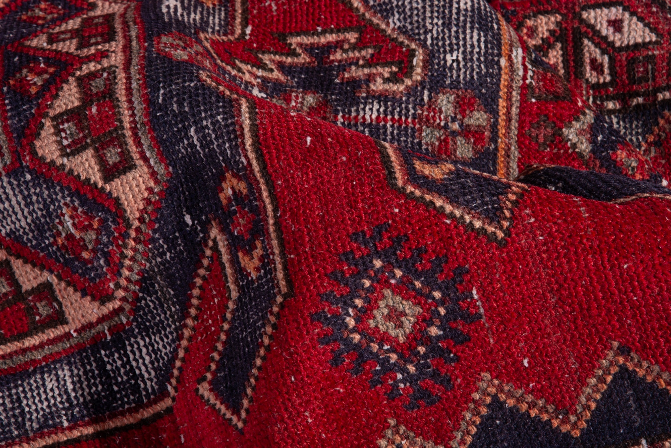Persian Zanjan runner rug in deep red and faded red, view 18 of 19