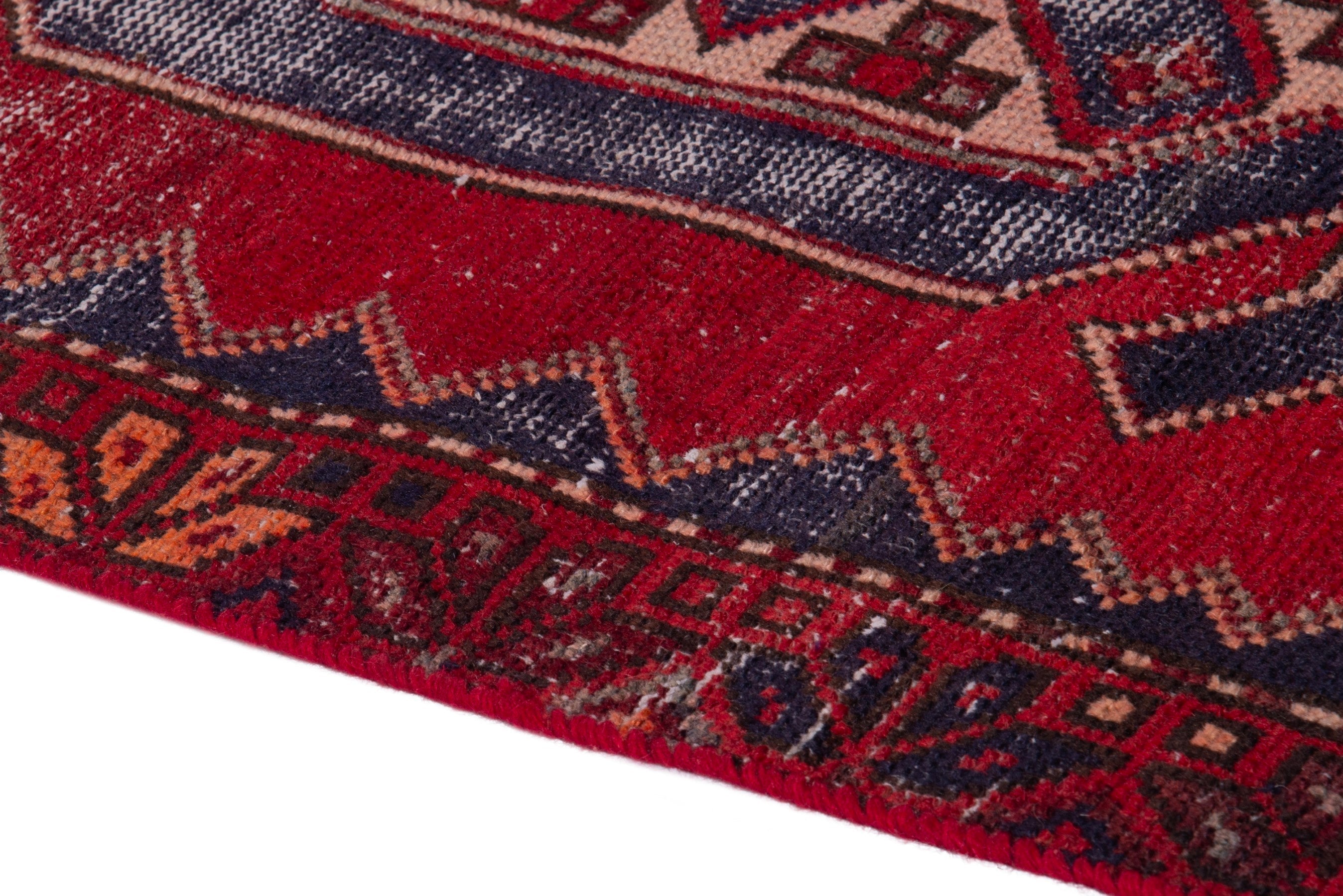 Persian Zanjan runner rug in deep red and faded red, view 8 of 19