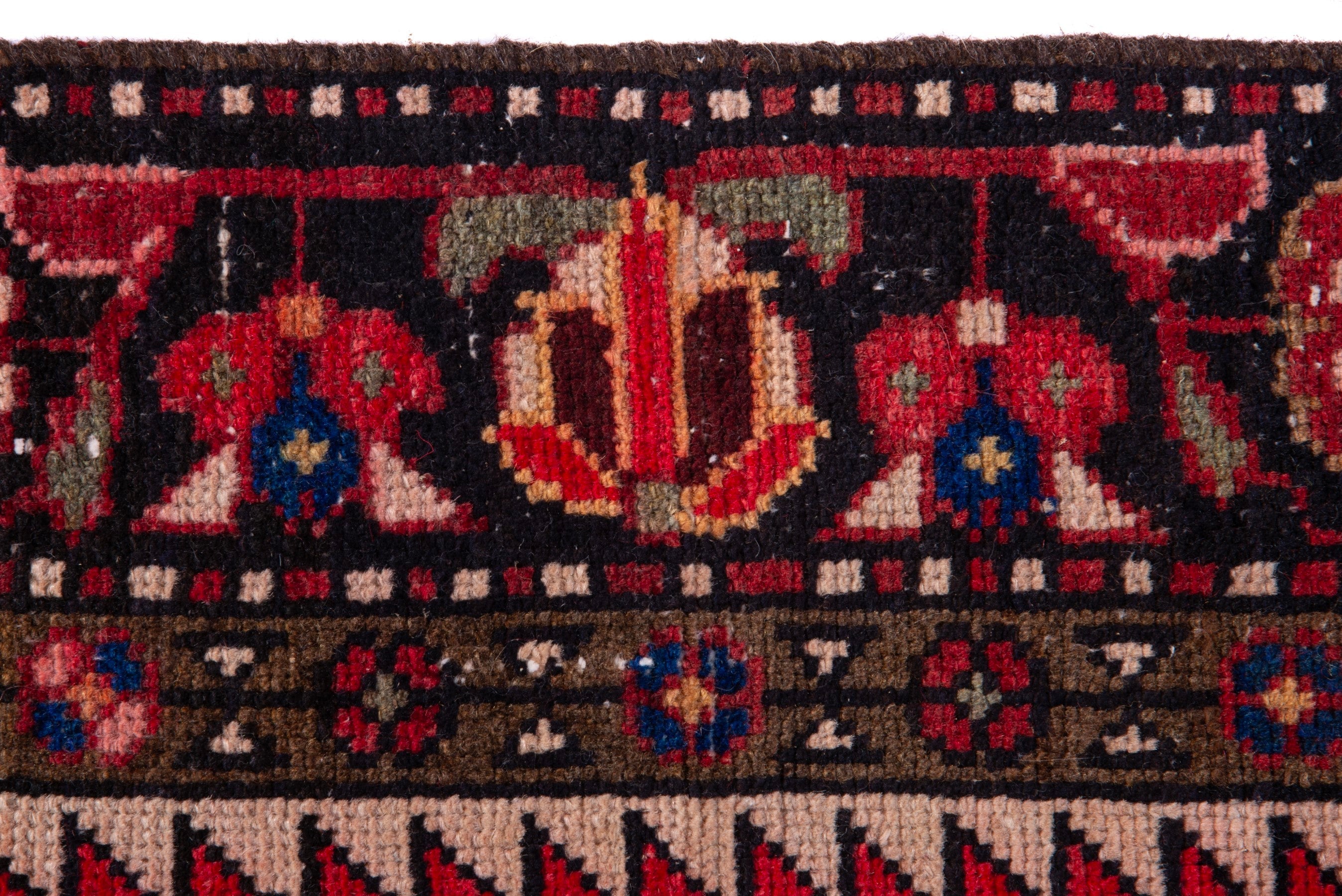 Persian Hamedan area rug in deep red and burgundy, view 12 of 18